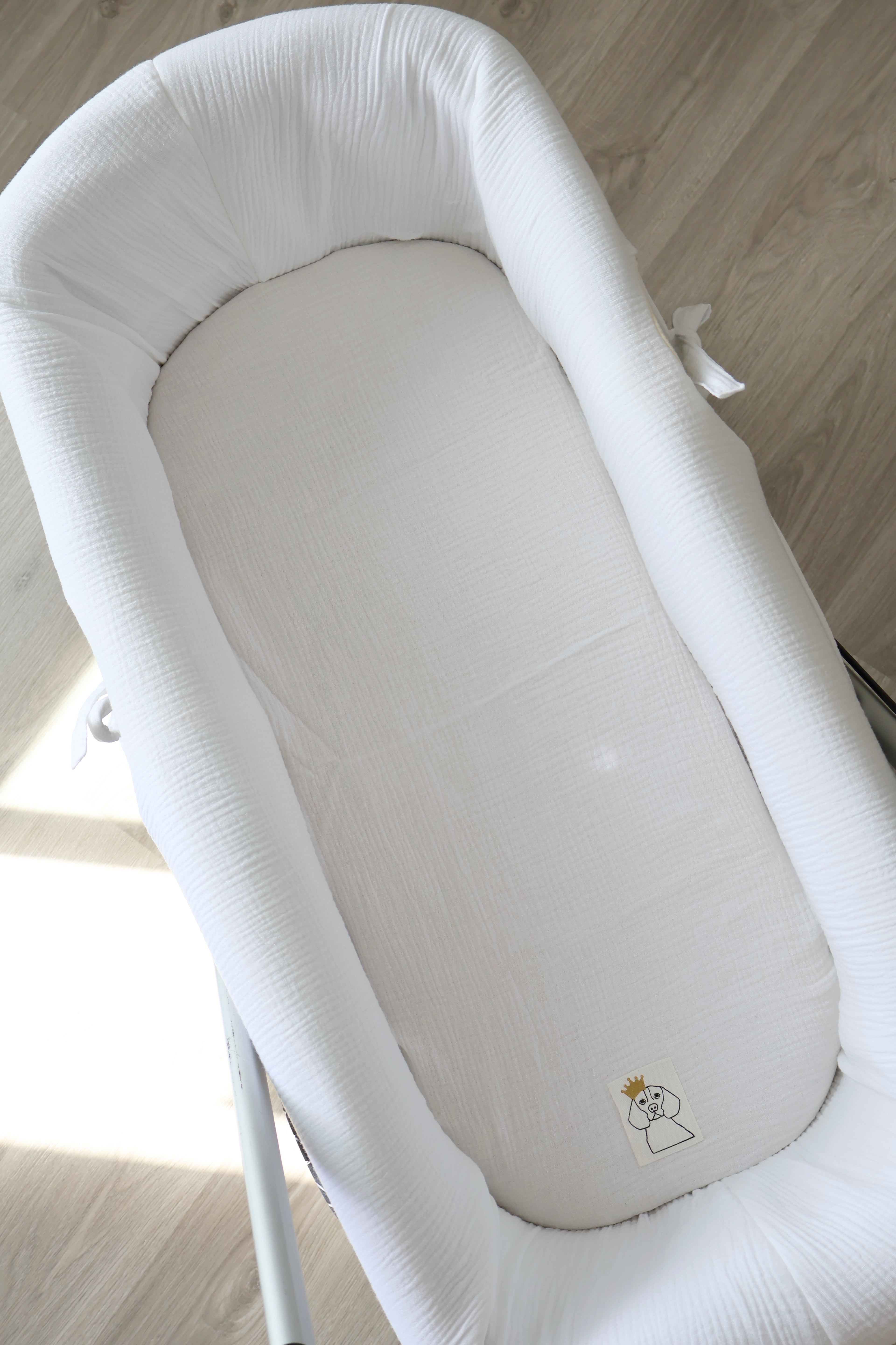 Drap de dessous en gaze blanche