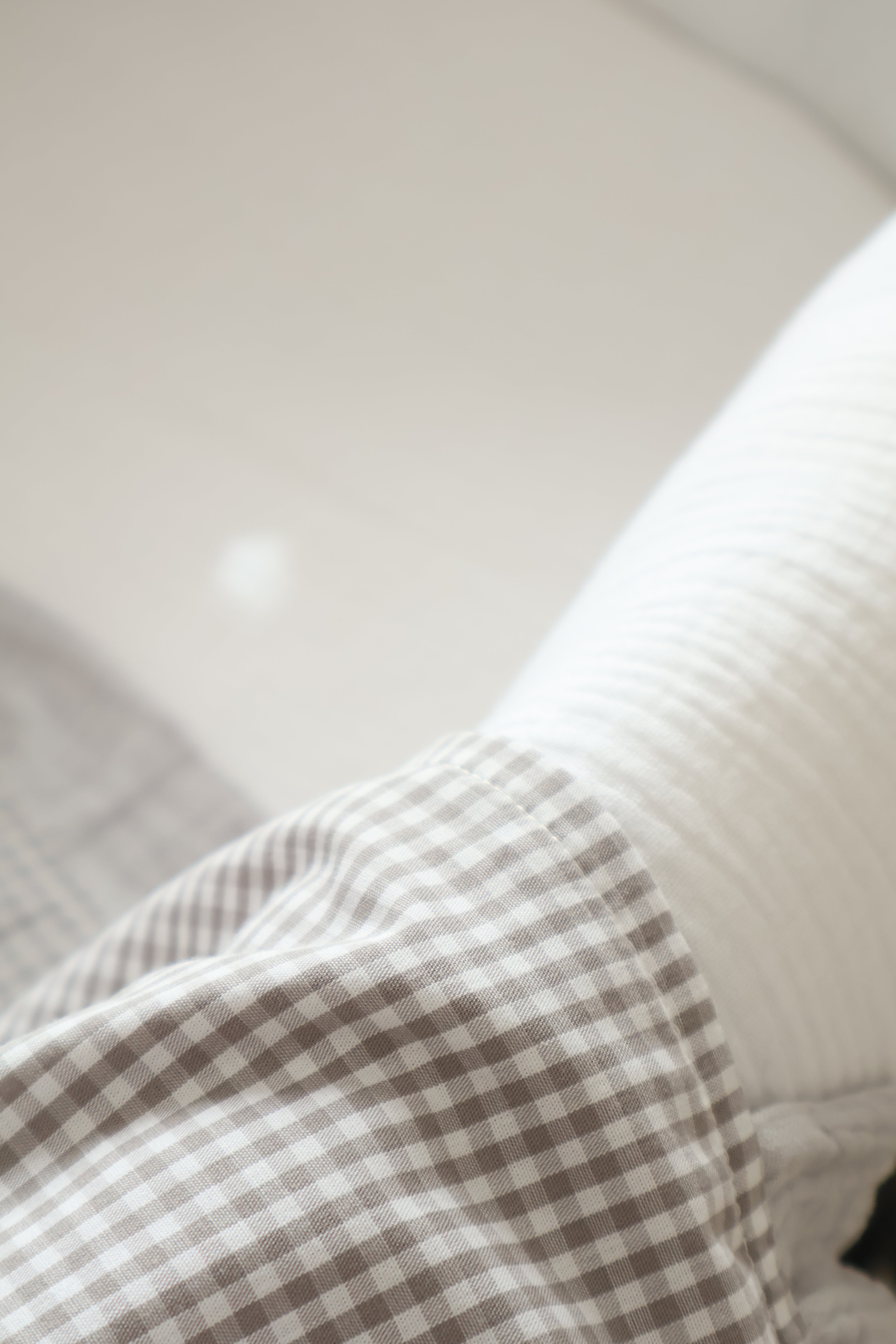 Arrullo Vichy Gris con Volante Gasa Gris