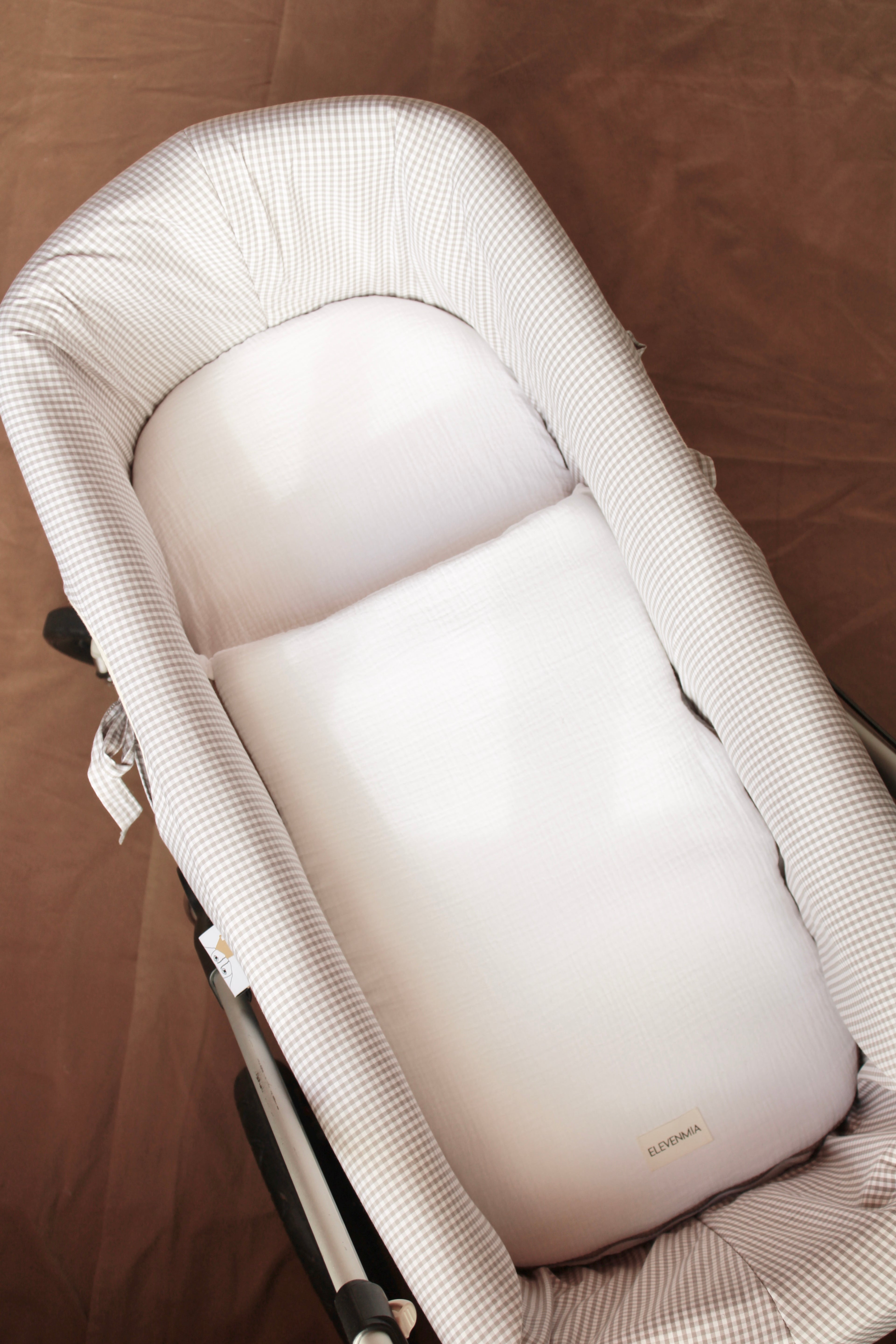 Sac de poussette en gaze blanche