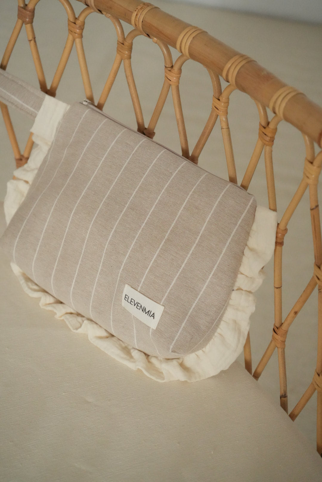 Neceser Volante Raya Natural + Gasa Cruda