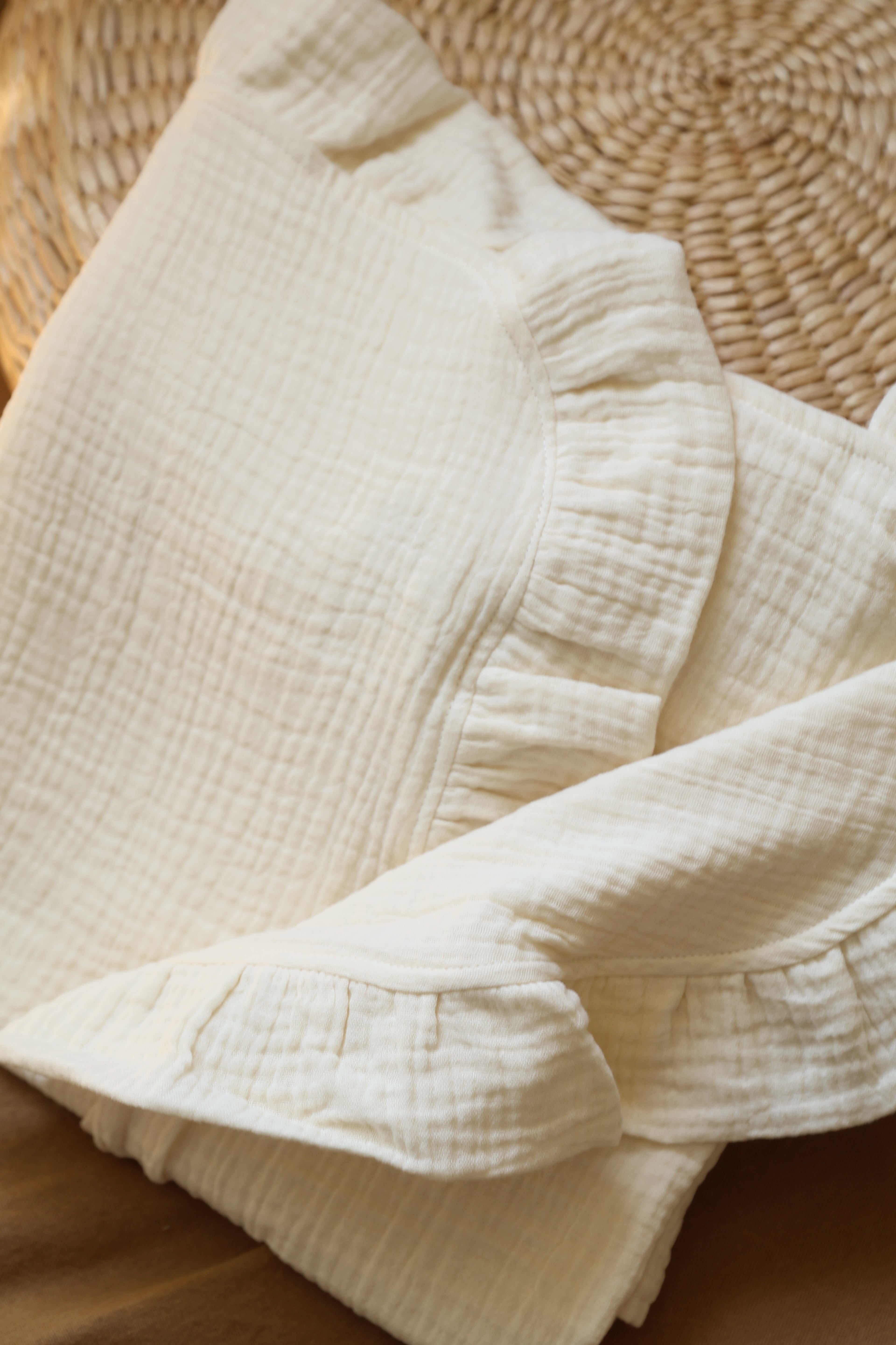 Arrullo Gasa Cruda + Volante Gasa Cruda