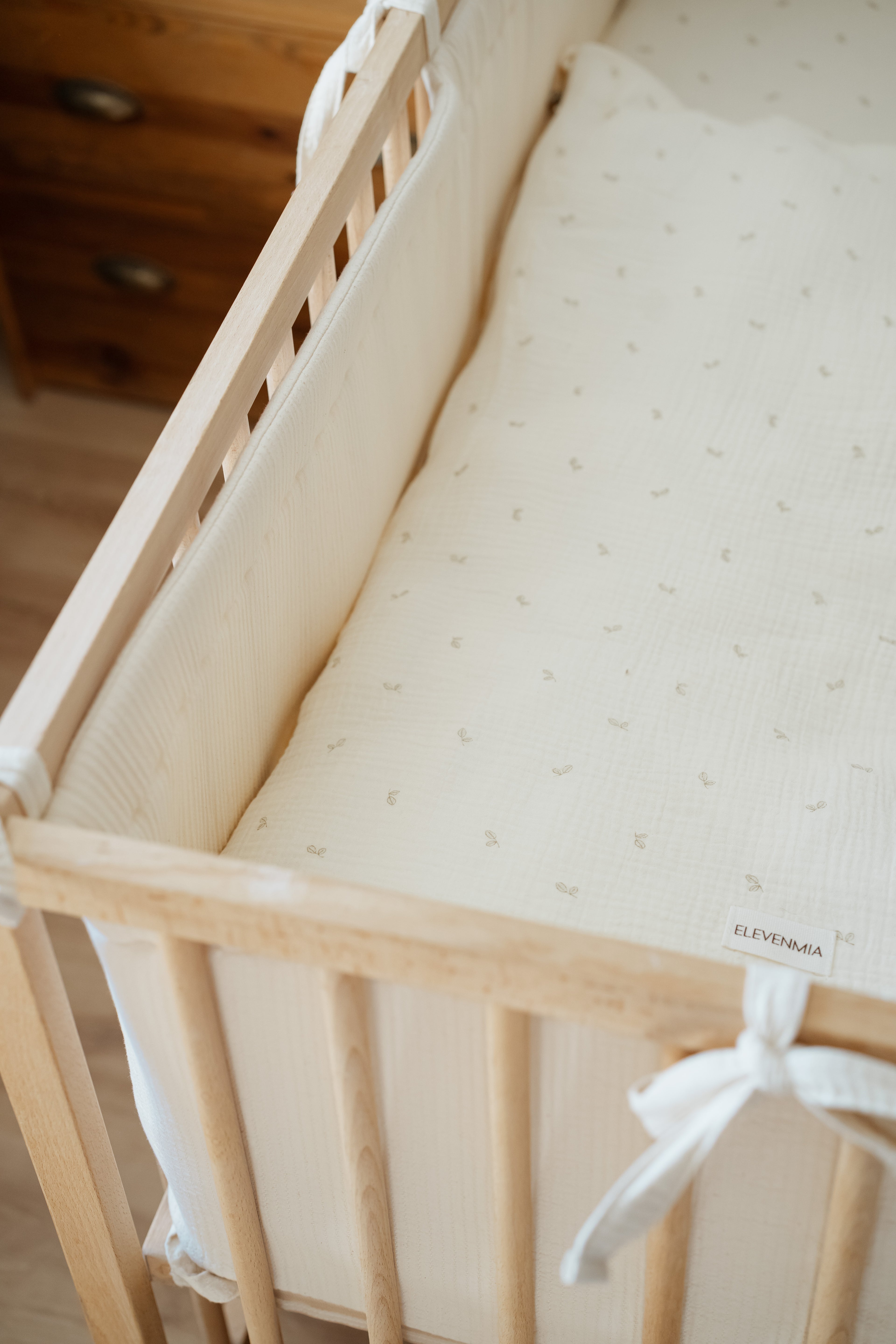 Sac à fond de berceau 60 x 120 en gaze olive