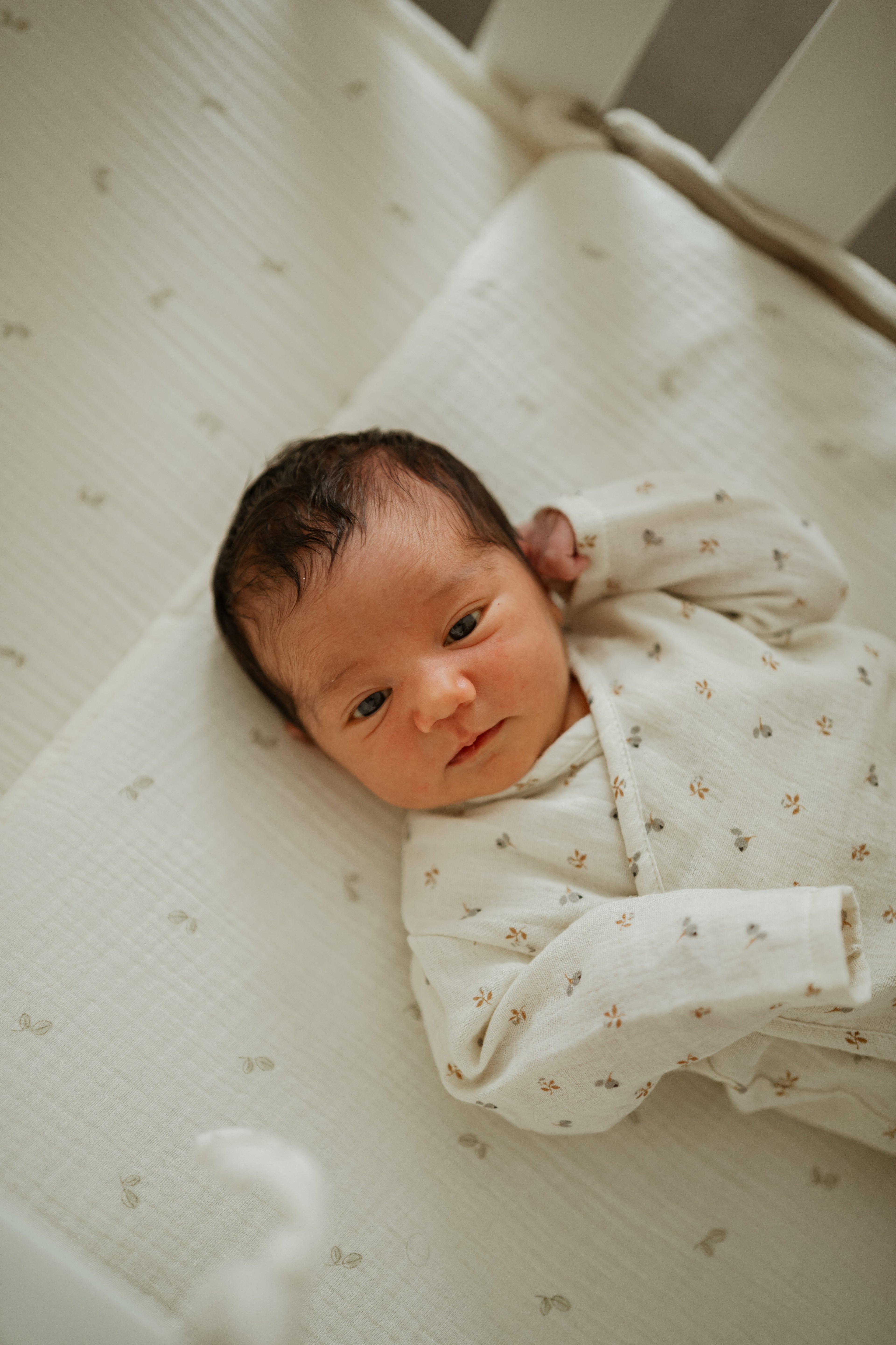 Sac de fond pour mini-berceau 80 x 50 en gaze olive