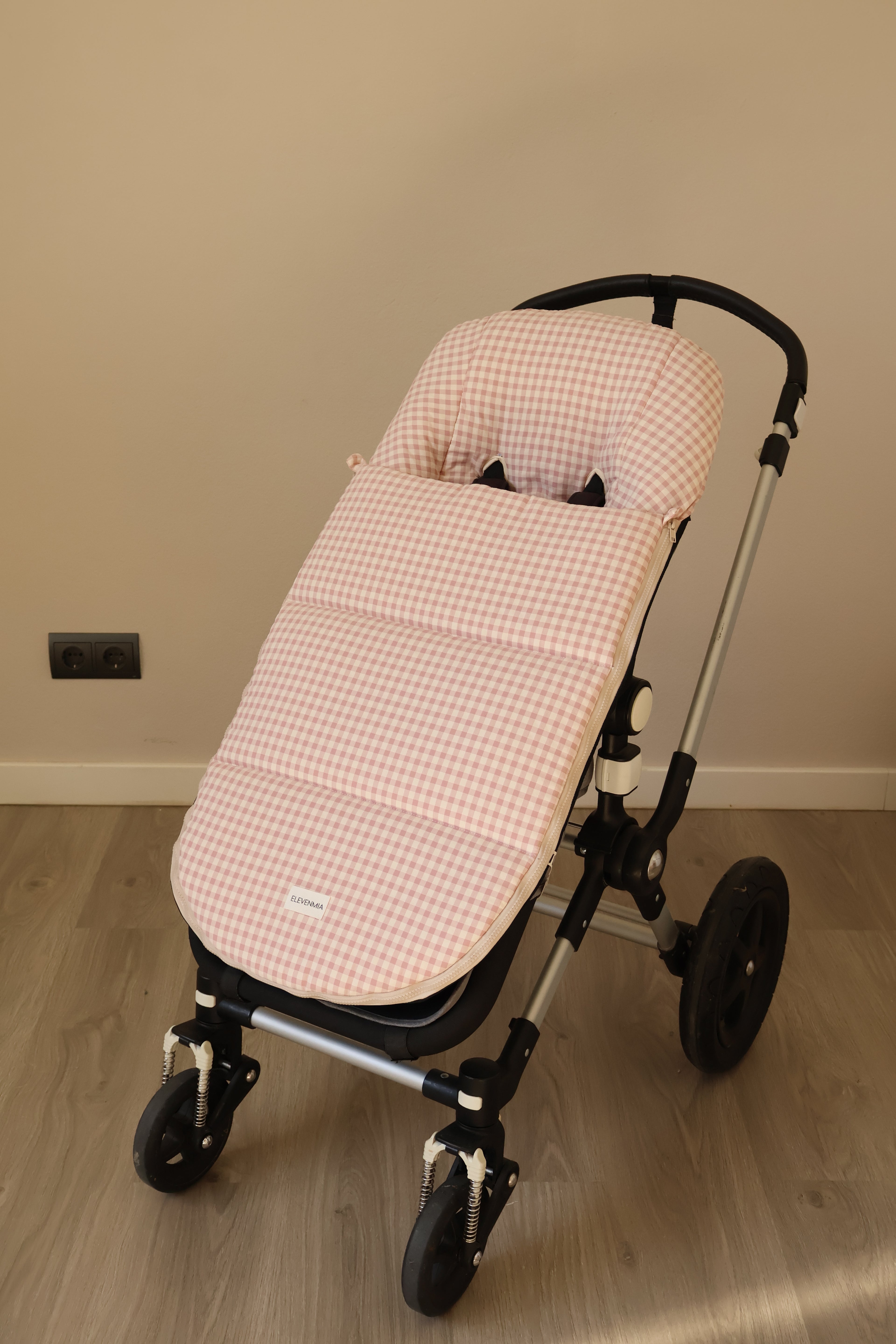 Sac de siège de poussette rose Vichy