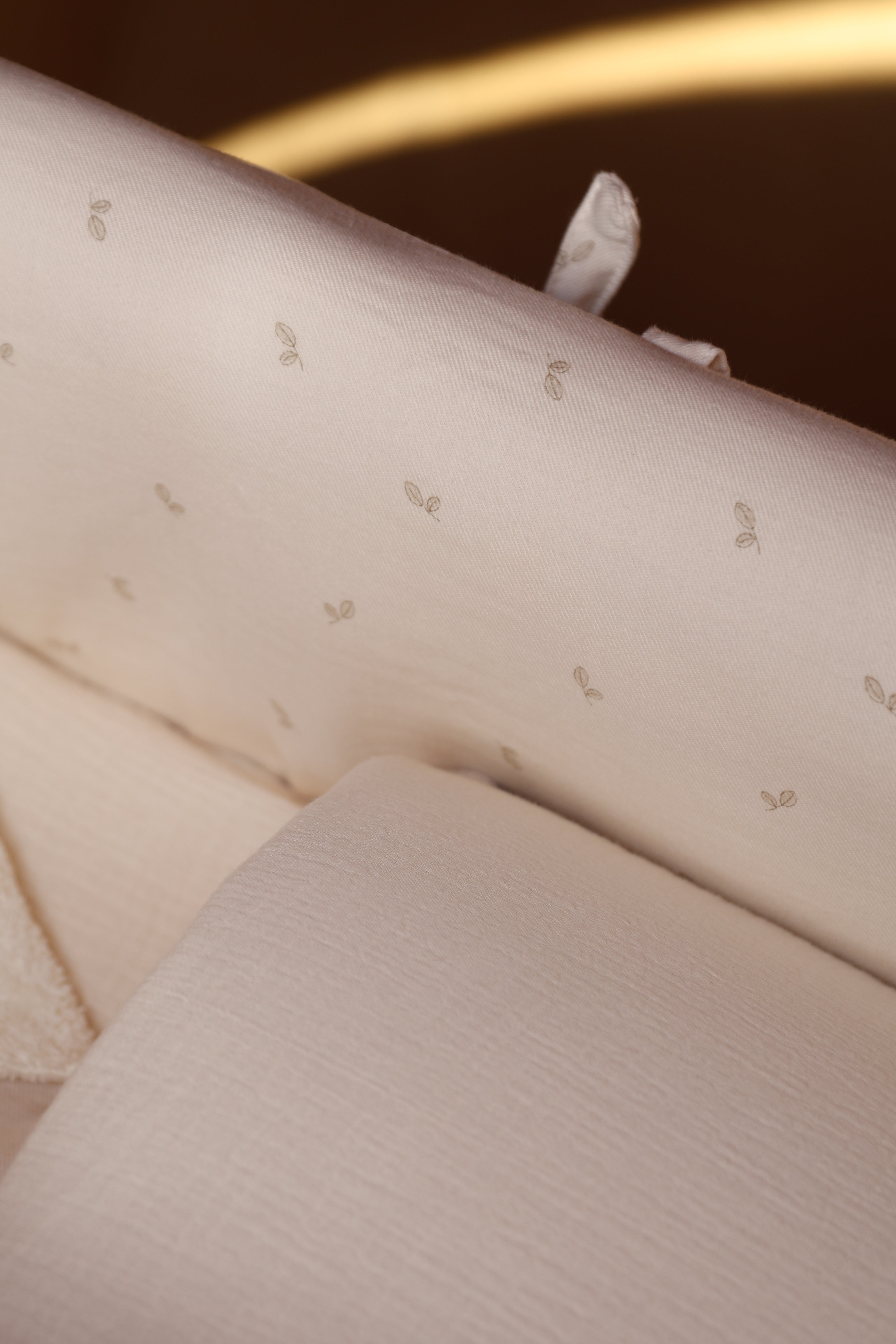 Vestidura Cochecito Cello Oliva + Gasa Cruda Reversible