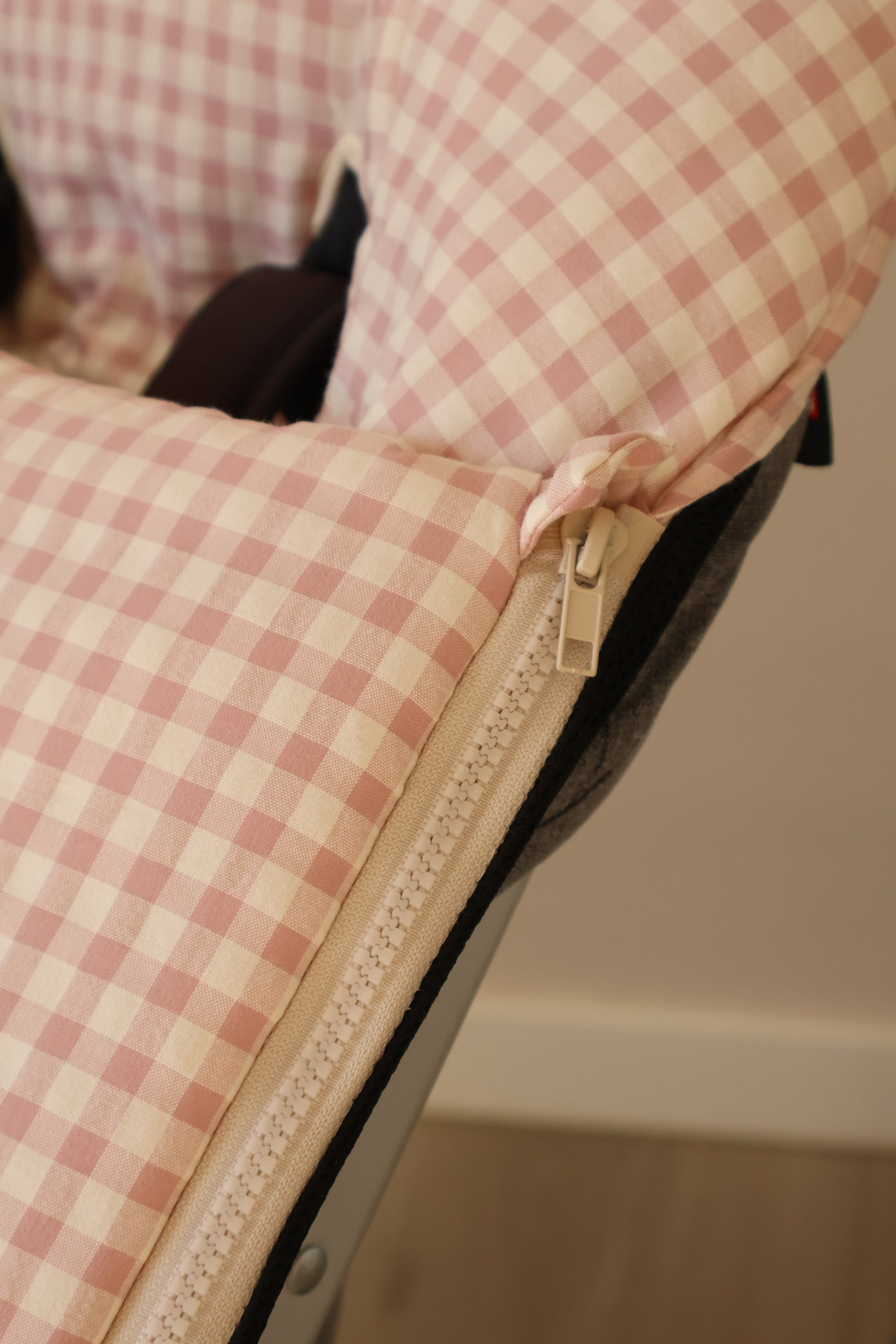 Sac de siège de poussette rose Vichy