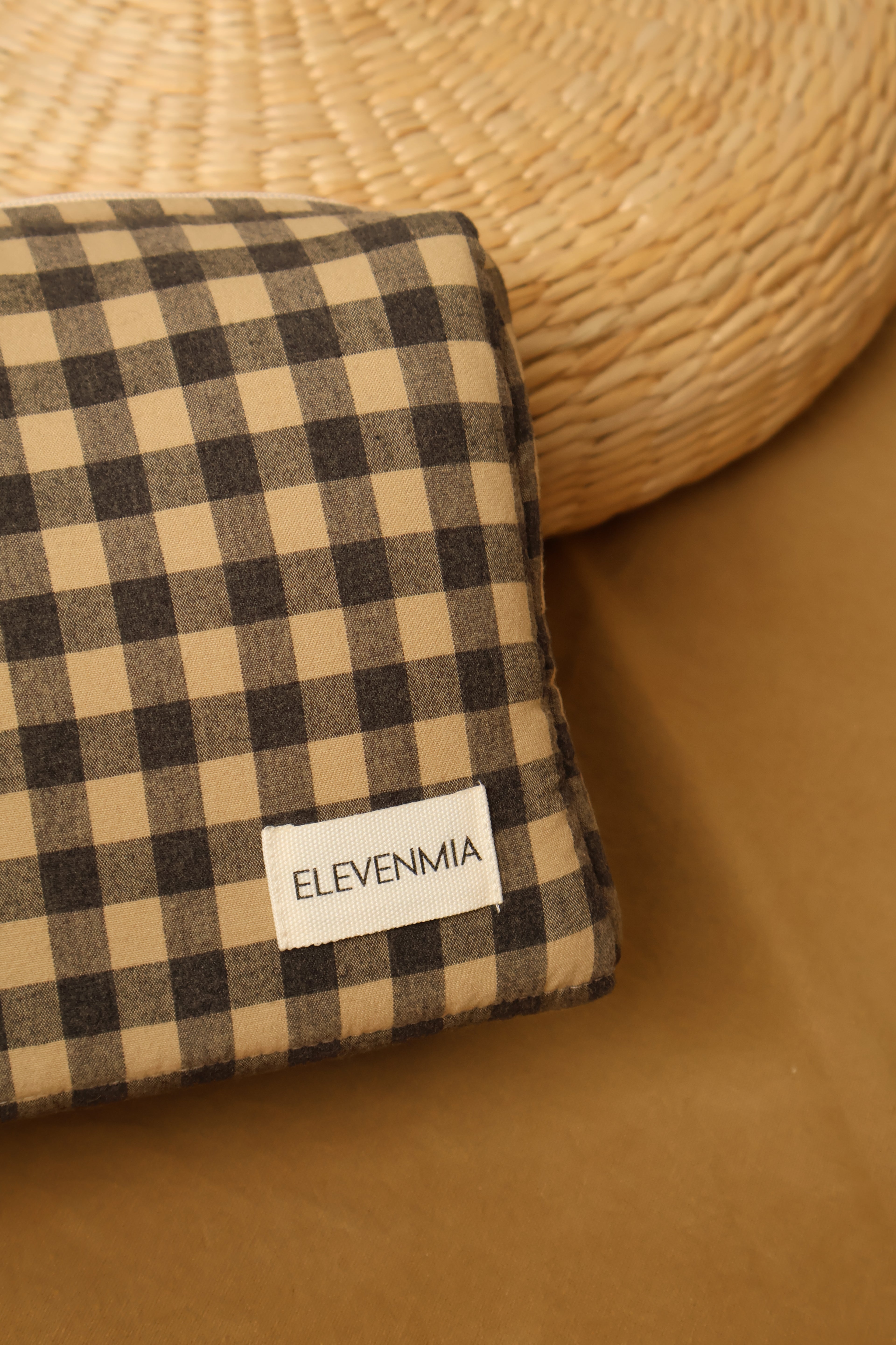 Neceser Cuadrado Vichy Café con leche