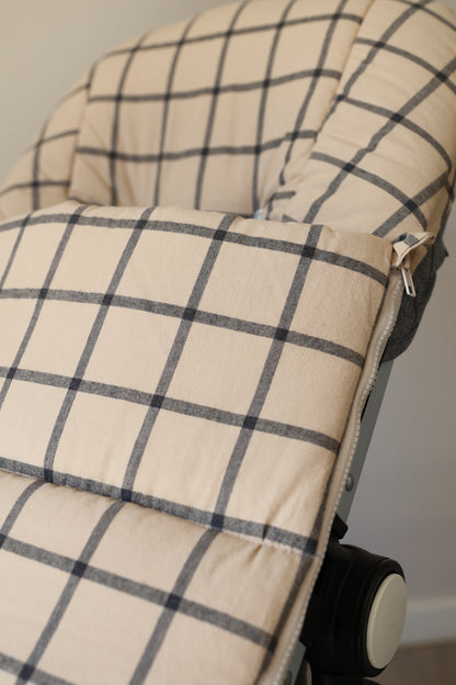 Sac chaise à carreaux ocre