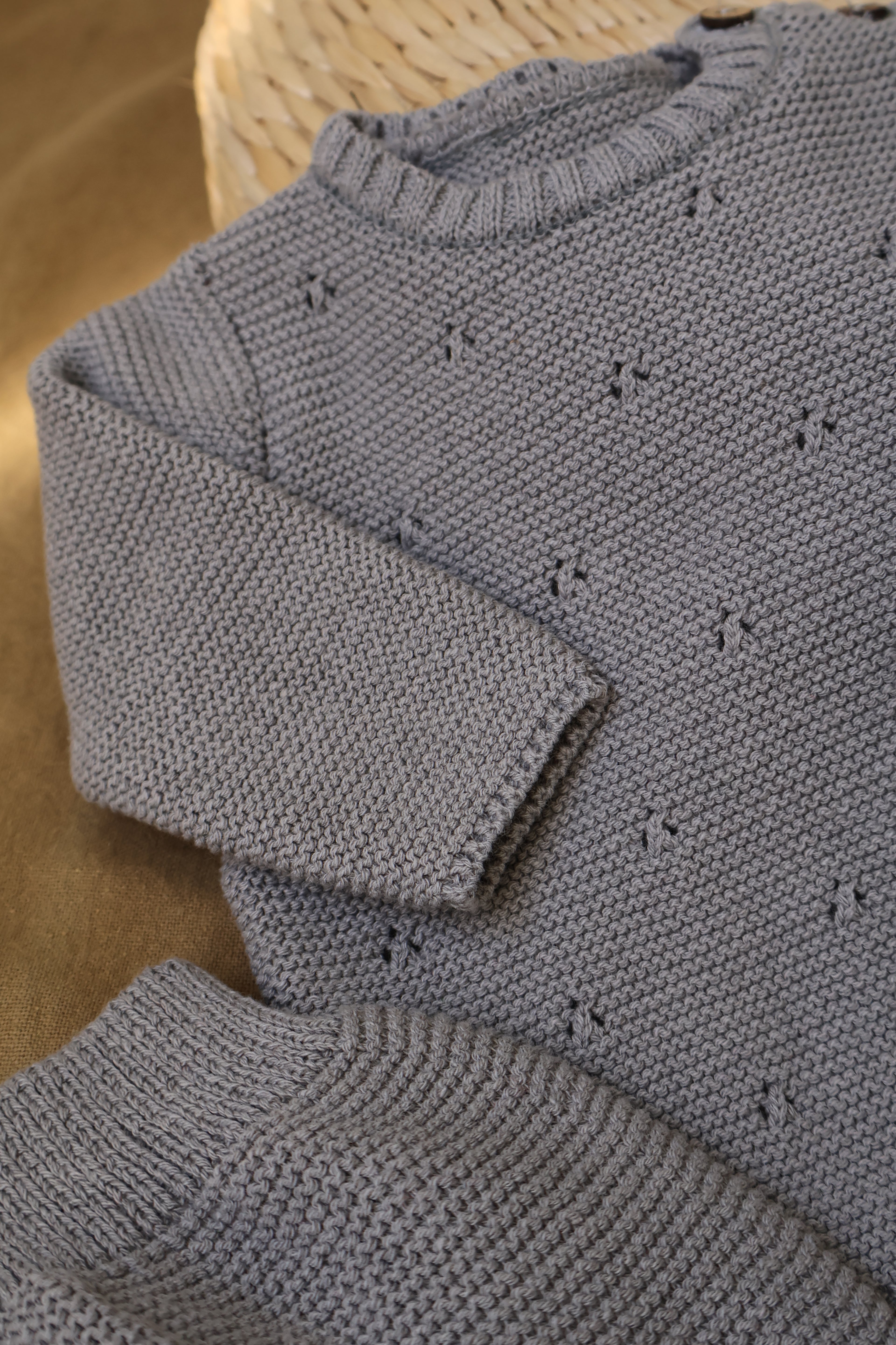 Conjunto Punto Tricot Gris