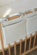 Grey Muslin Crib Organizer