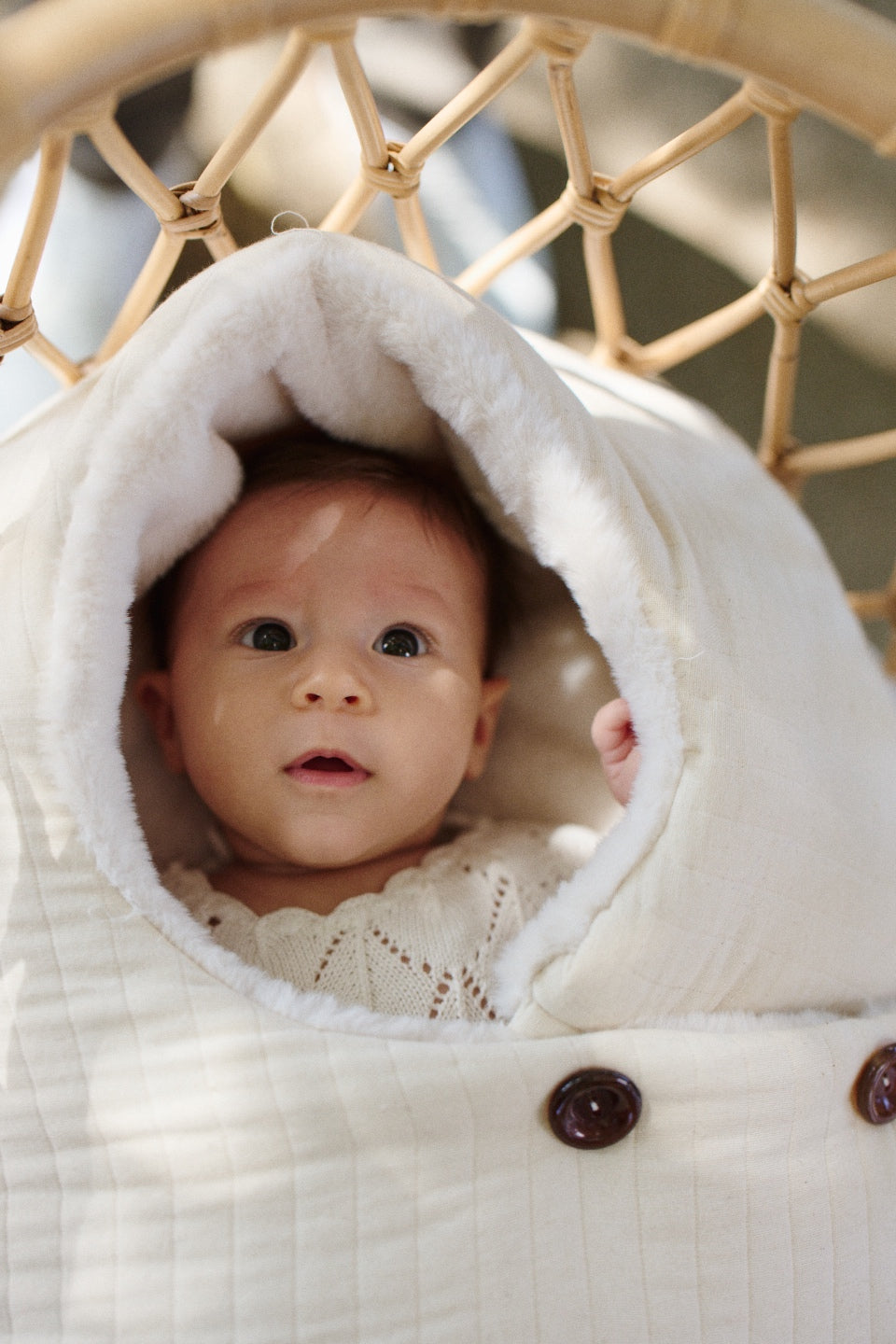 Saco Nido  Quilt + Pelo Beige