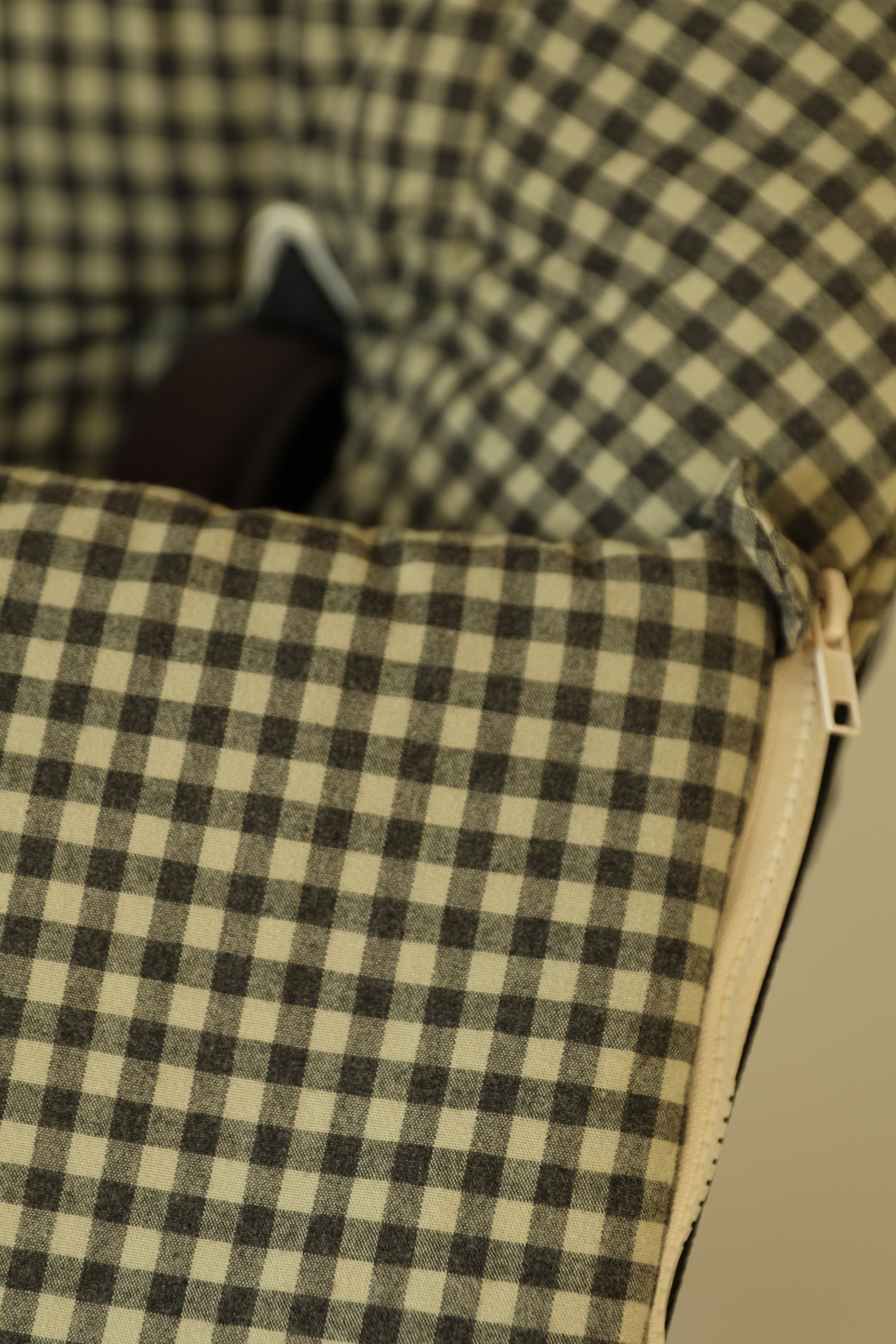 Sac de poussette Vichy vert militaire