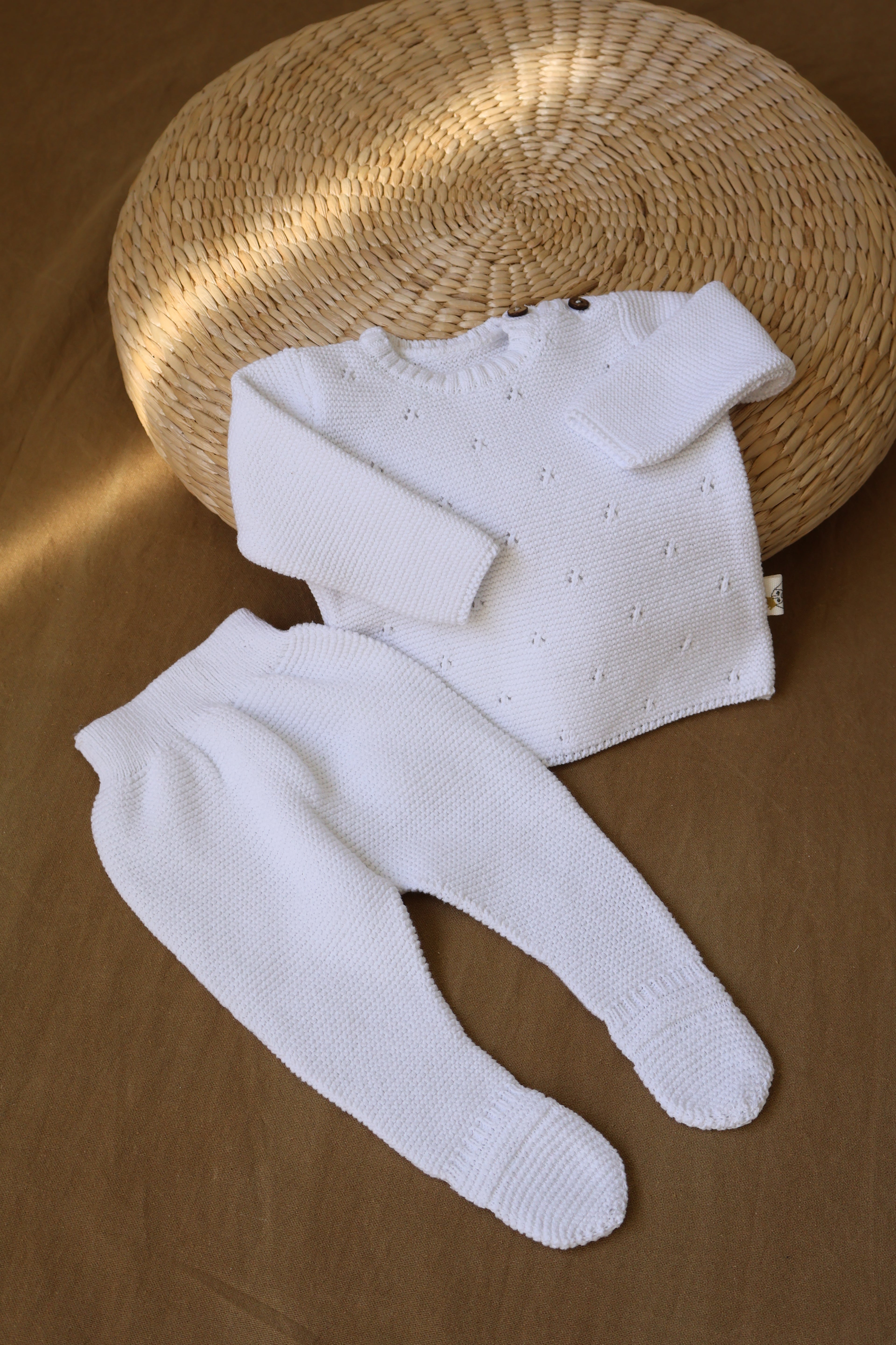 Conjunto Punto Tricot Blanco