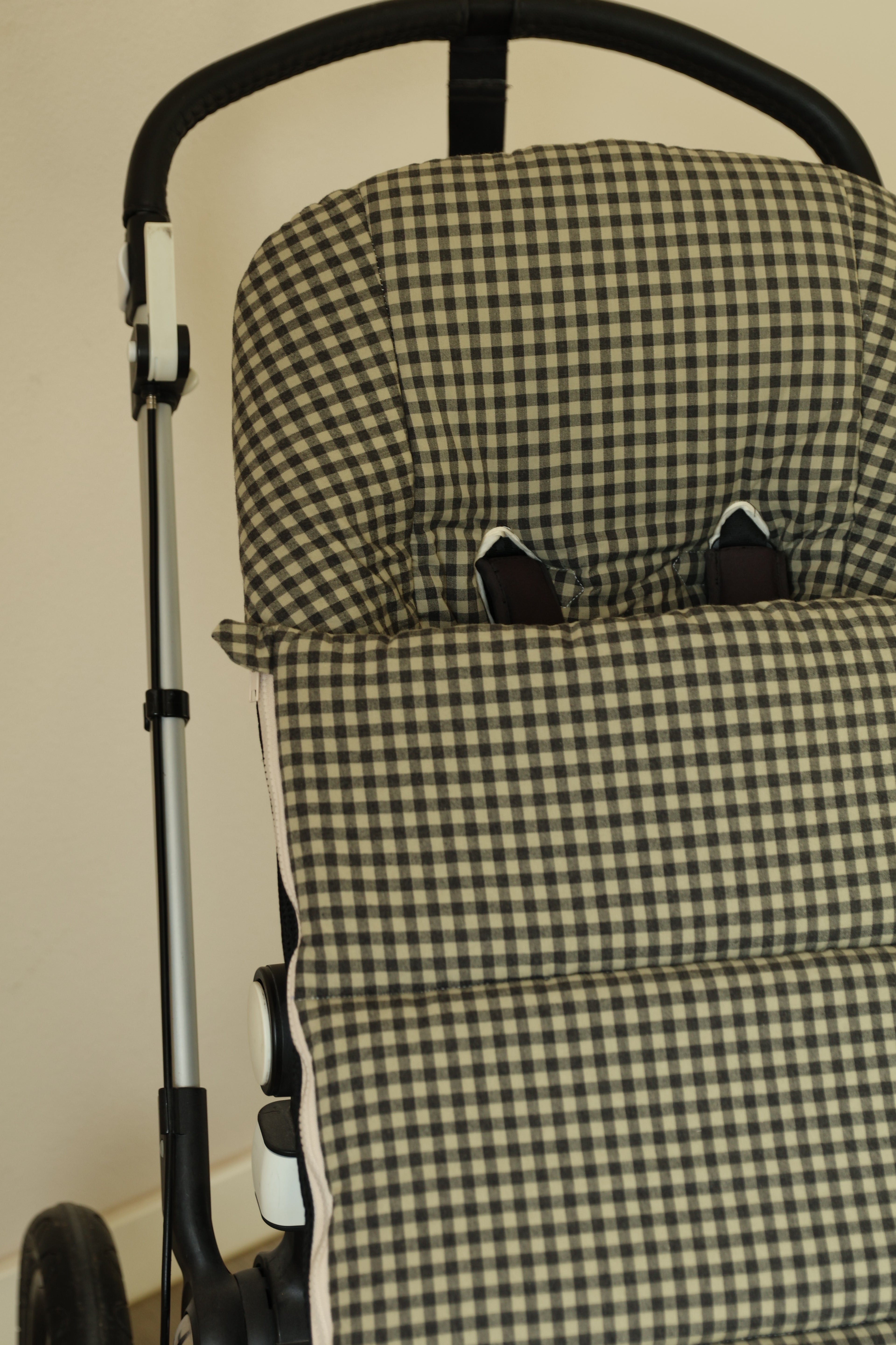 Sac de poussette Vichy vert militaire