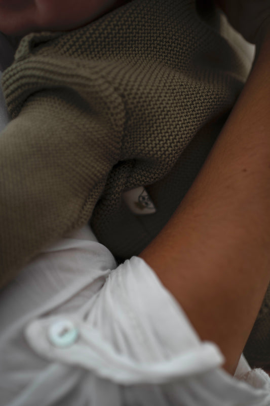 Conjunto Punto Tricot Verde Oliva