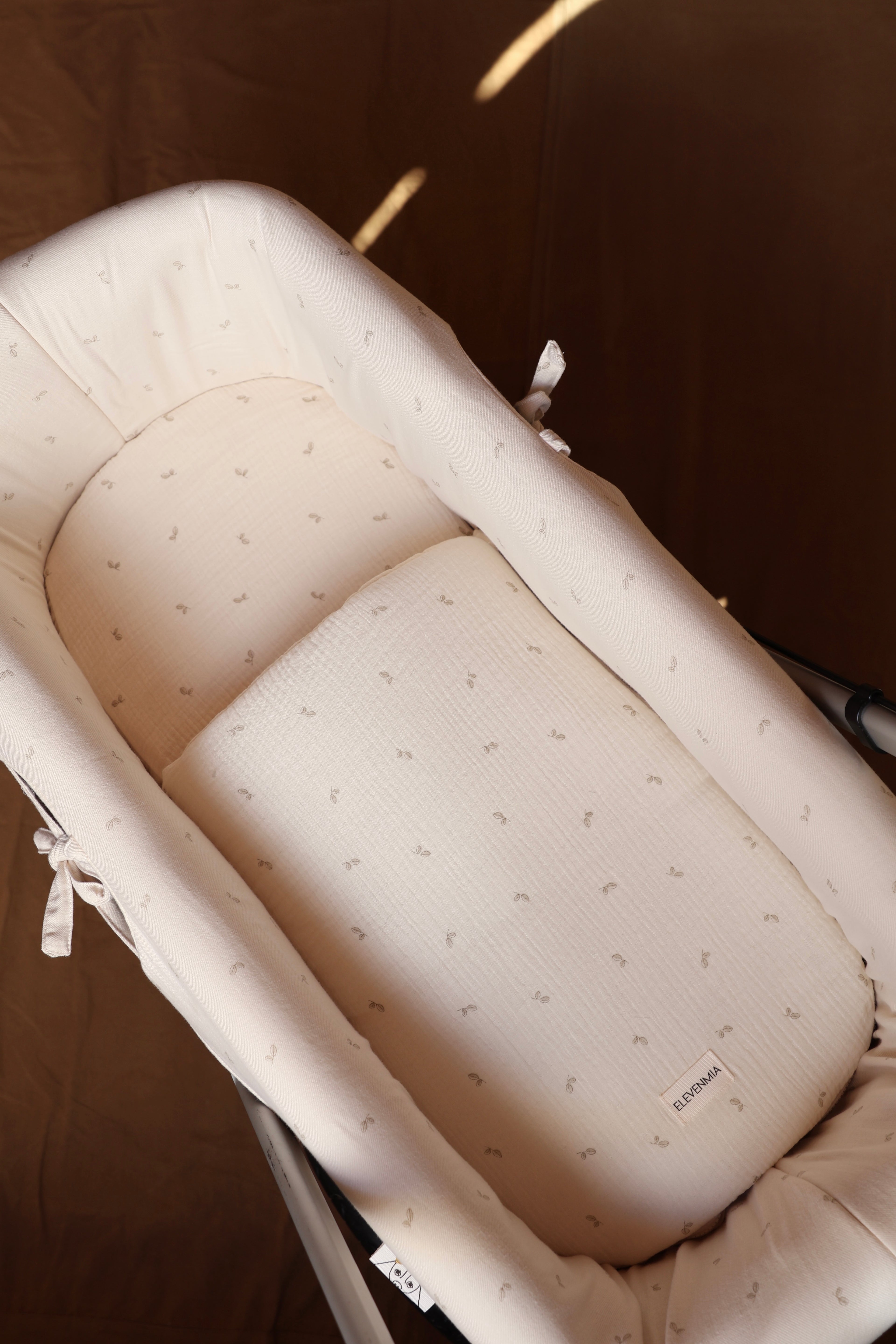 Vestidura Cochecito Cello Oliva + Gasa Cruda Reversible