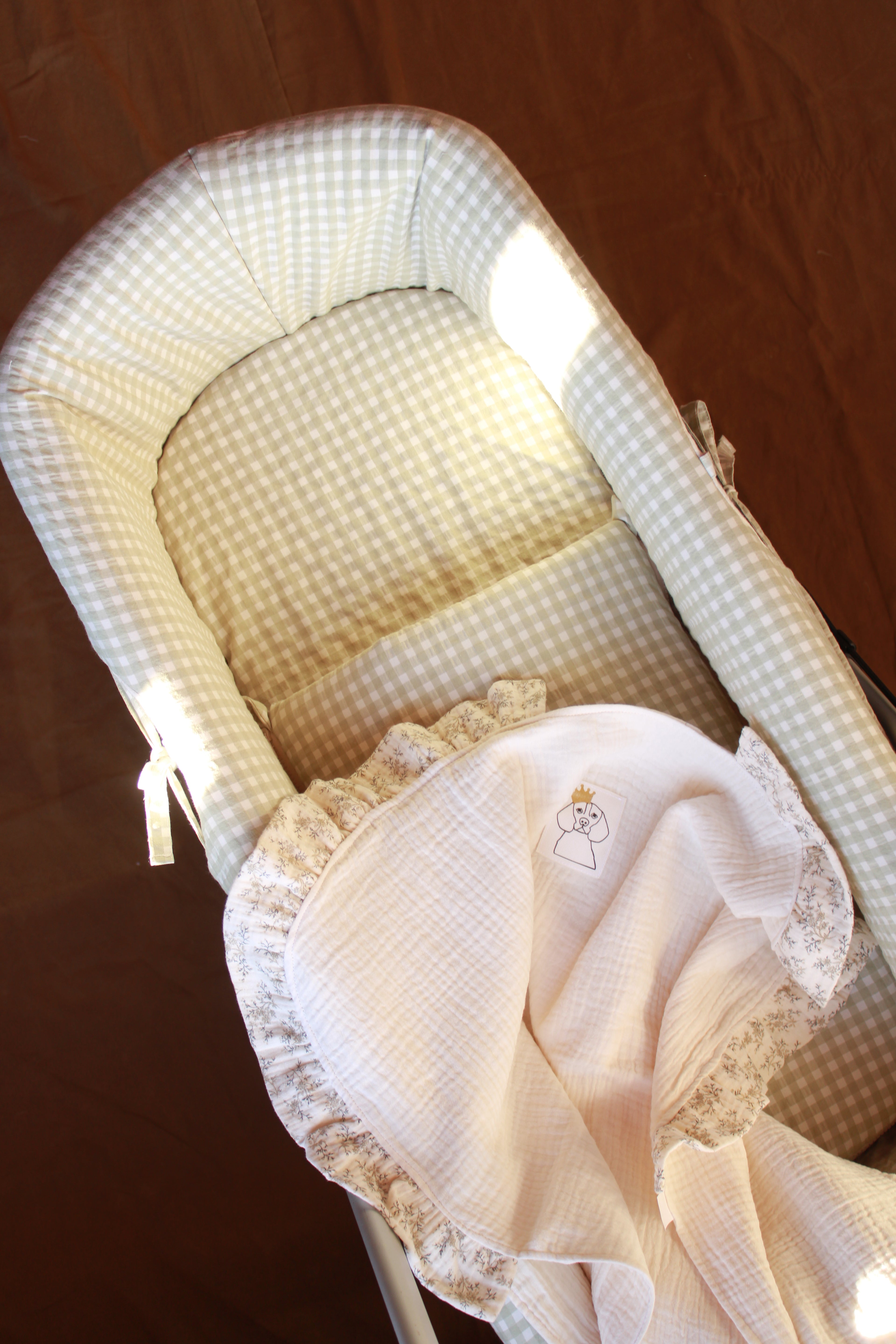 Saco Bajera Cochecito Vichy Matcha