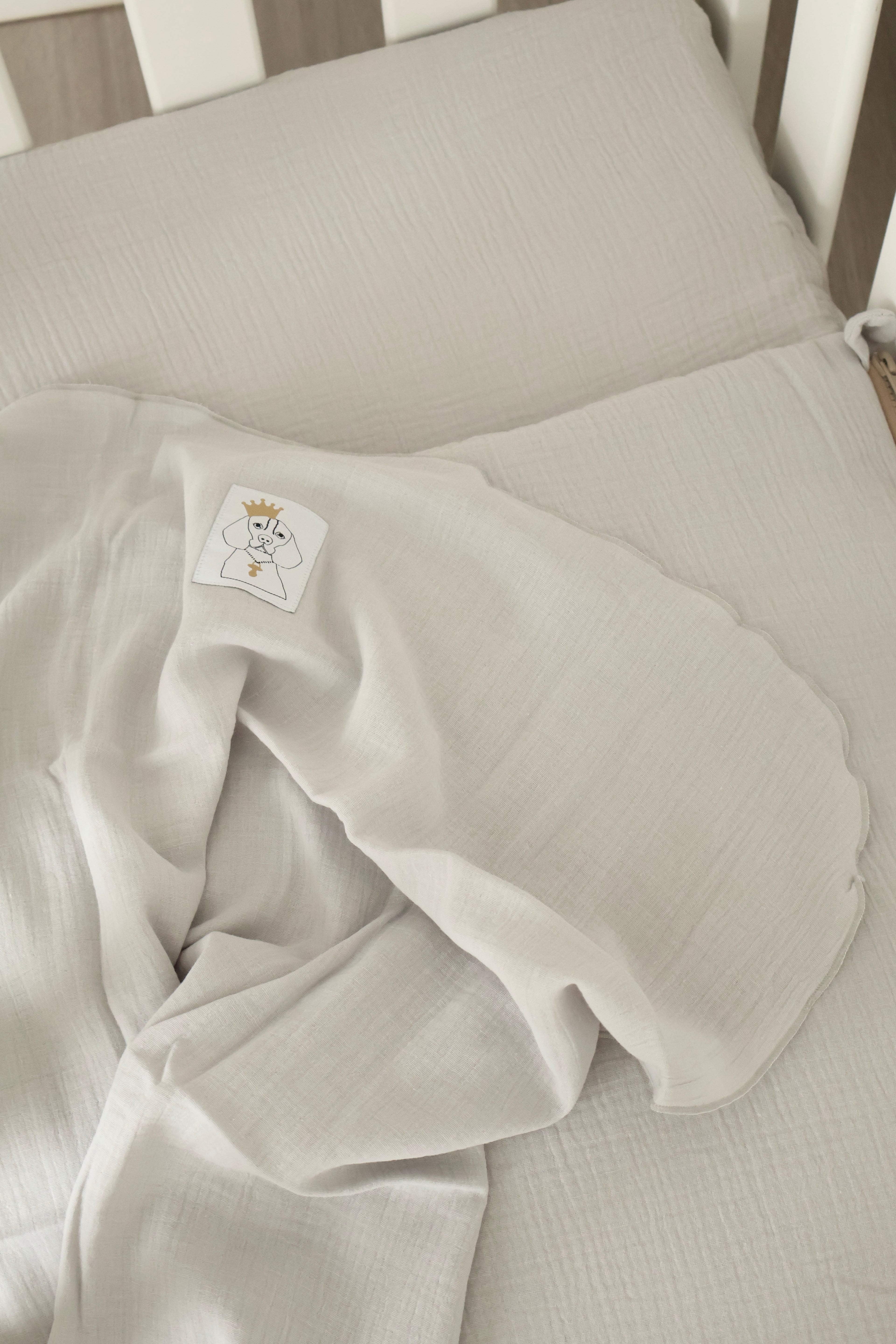 Muselina Gasa Gris Humo Algodón Orgánico