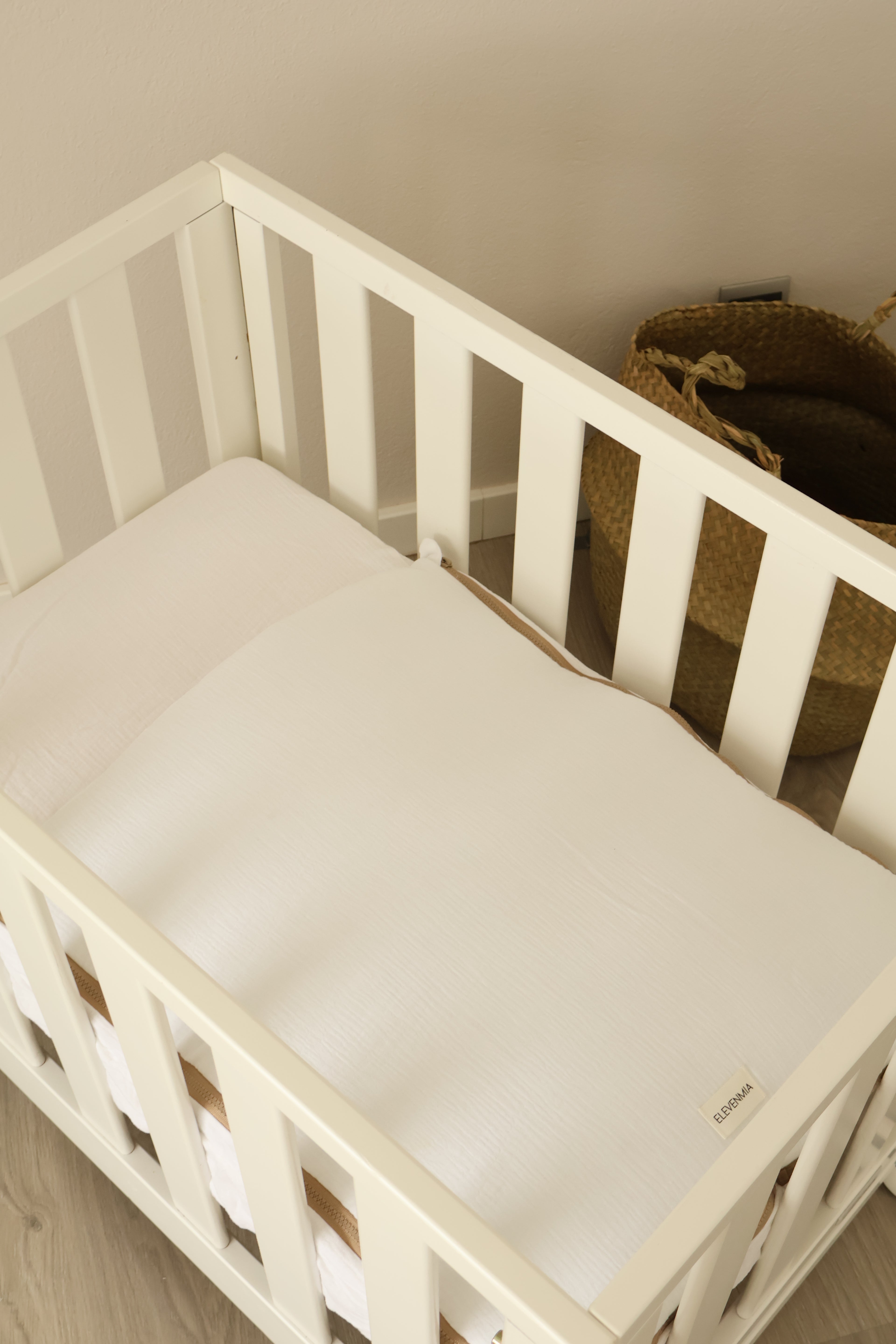 Sac de fond pour mini-berceau 80 x 50 en gaze blanche