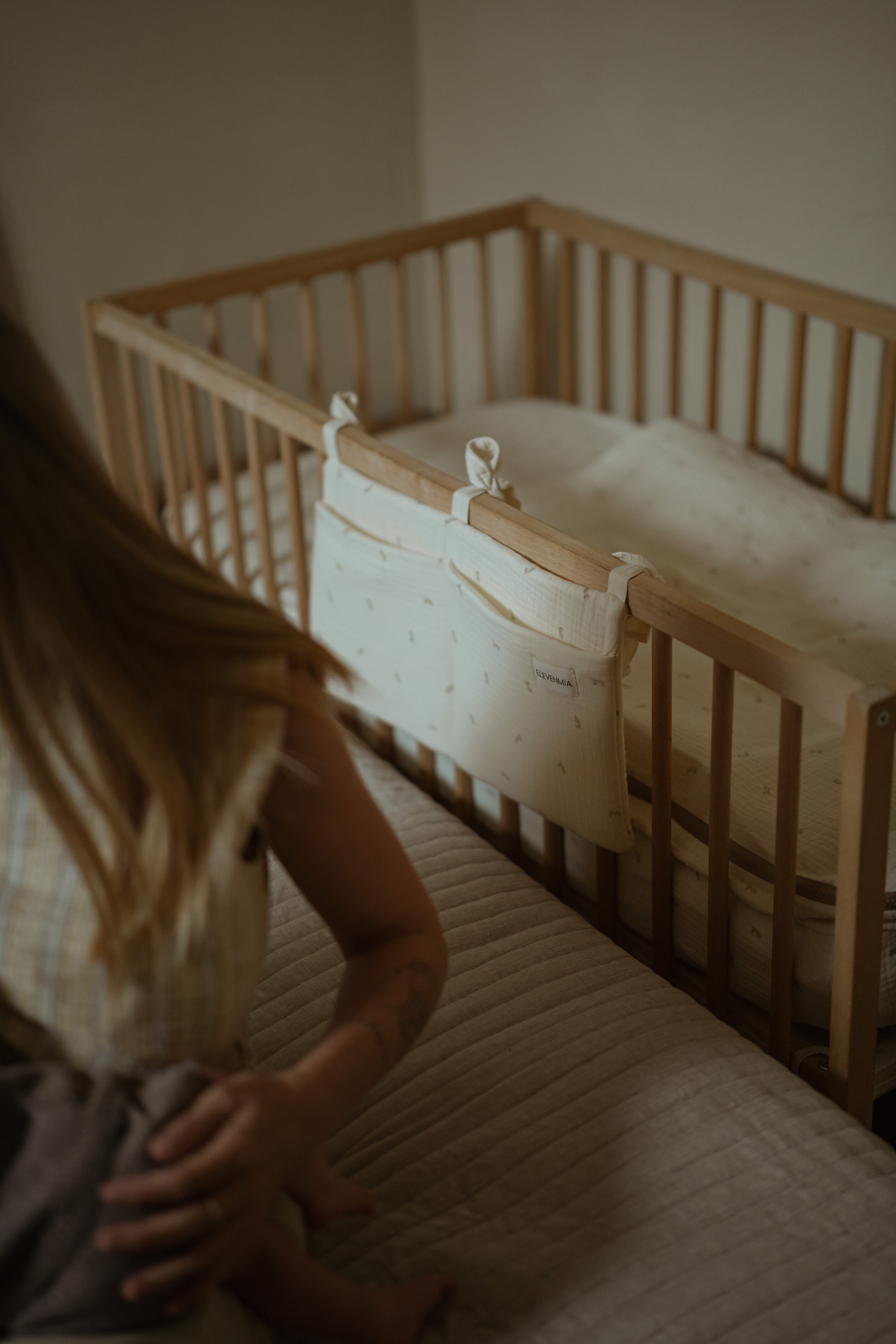 Organizador de cuna Gasa Oliva