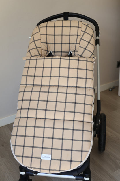 Sac chaise à carreaux ocre