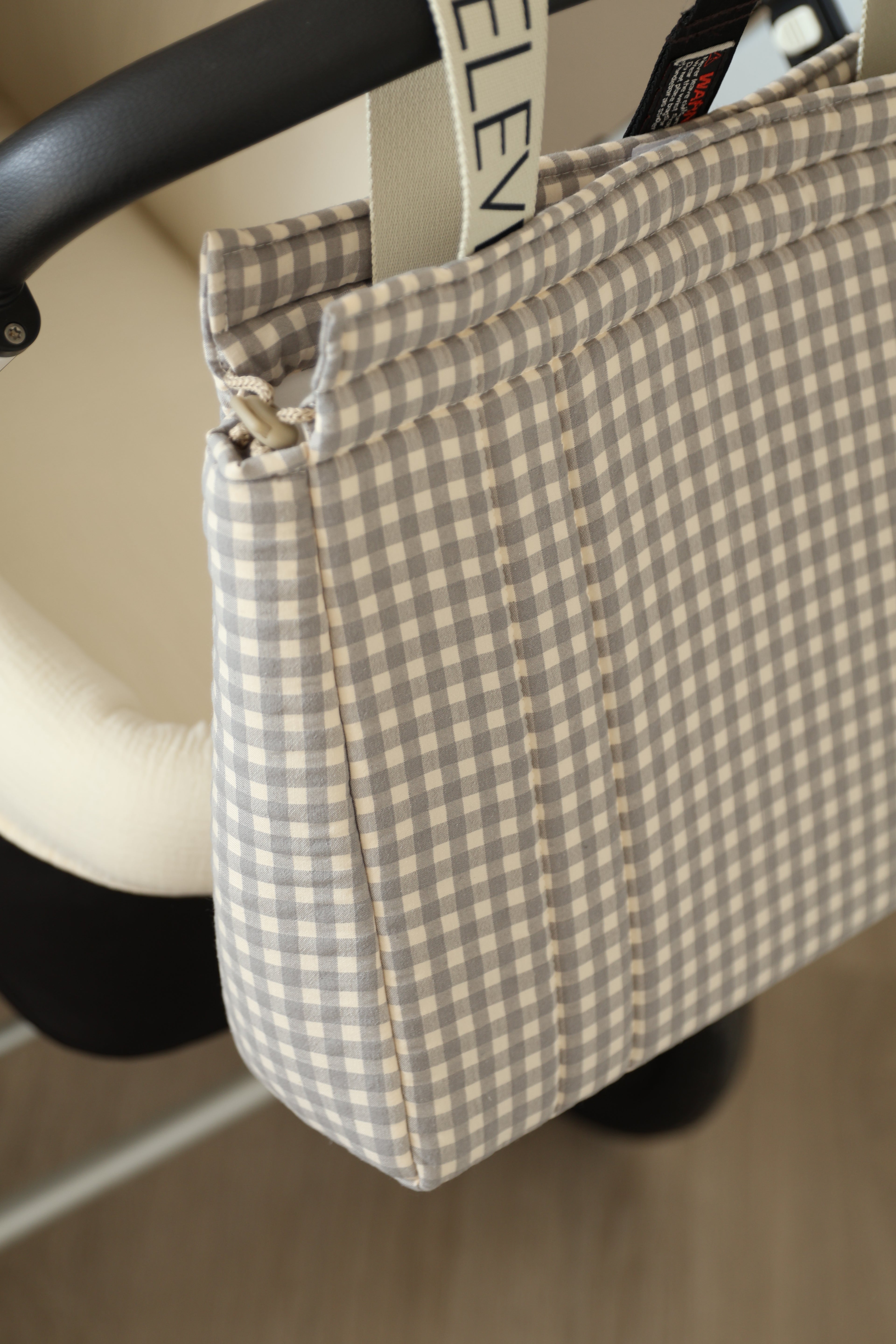 Grand sac bleu marine Vichy