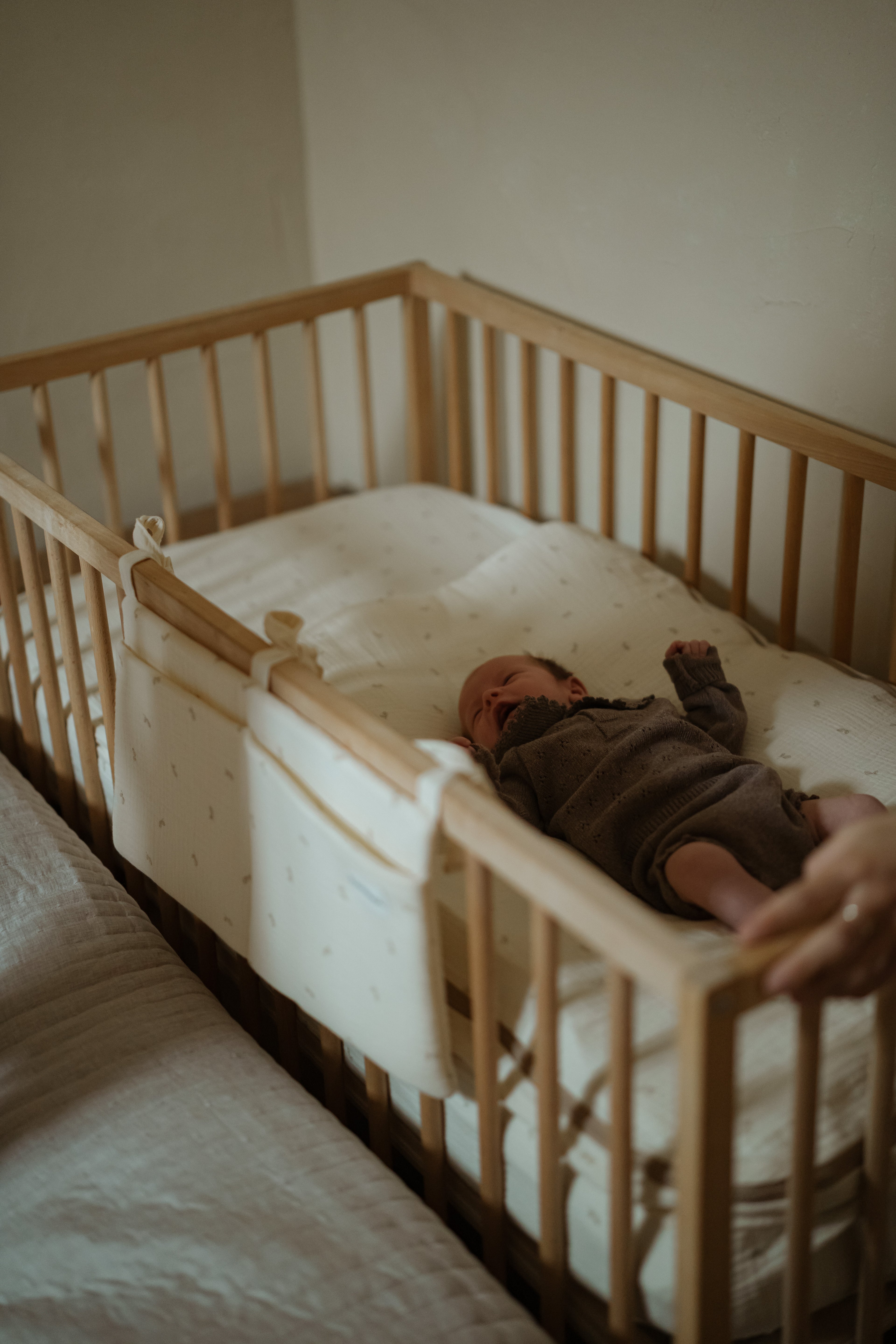 Sac à fond de berceau 70 x 140 en gaze olive