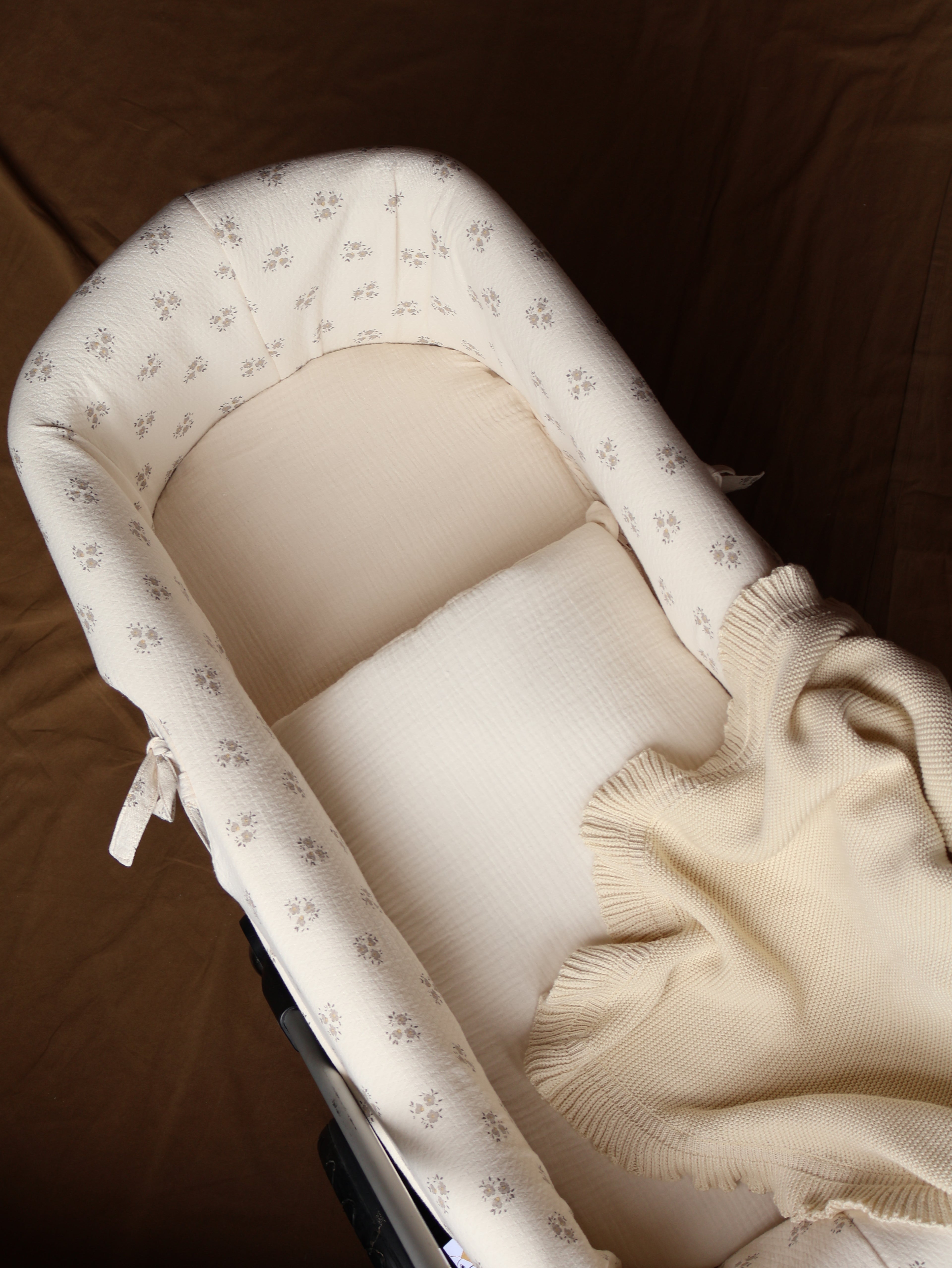 Vestidura Cochecito Inti Gris + Gasa Cruda Reversible