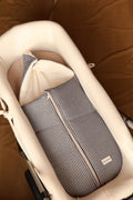 Saco Capazo Apron Stripe Jean + Gasa Rústica Nata