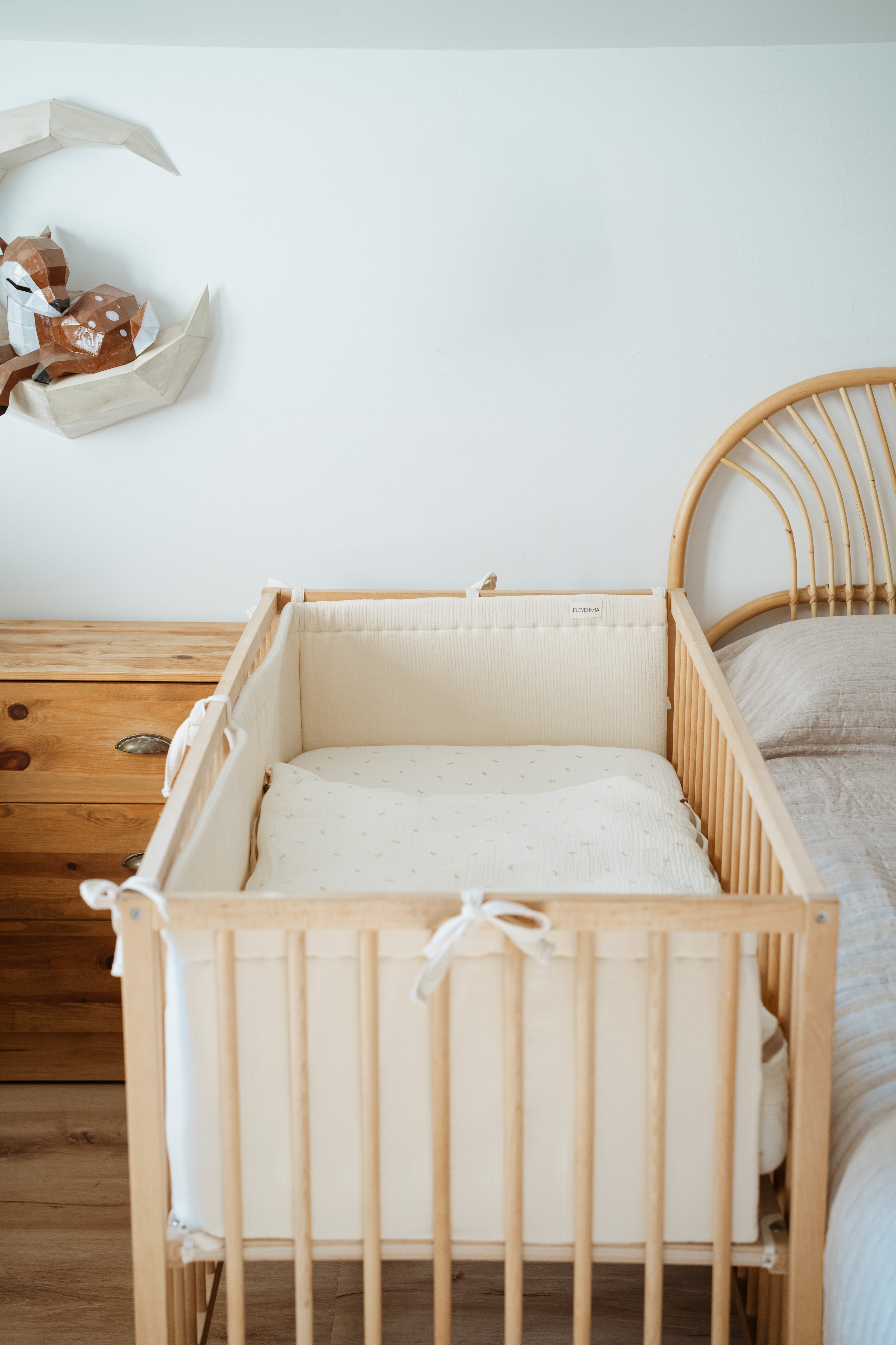 Sac à fond de berceau 70 x 140 en gaze olive