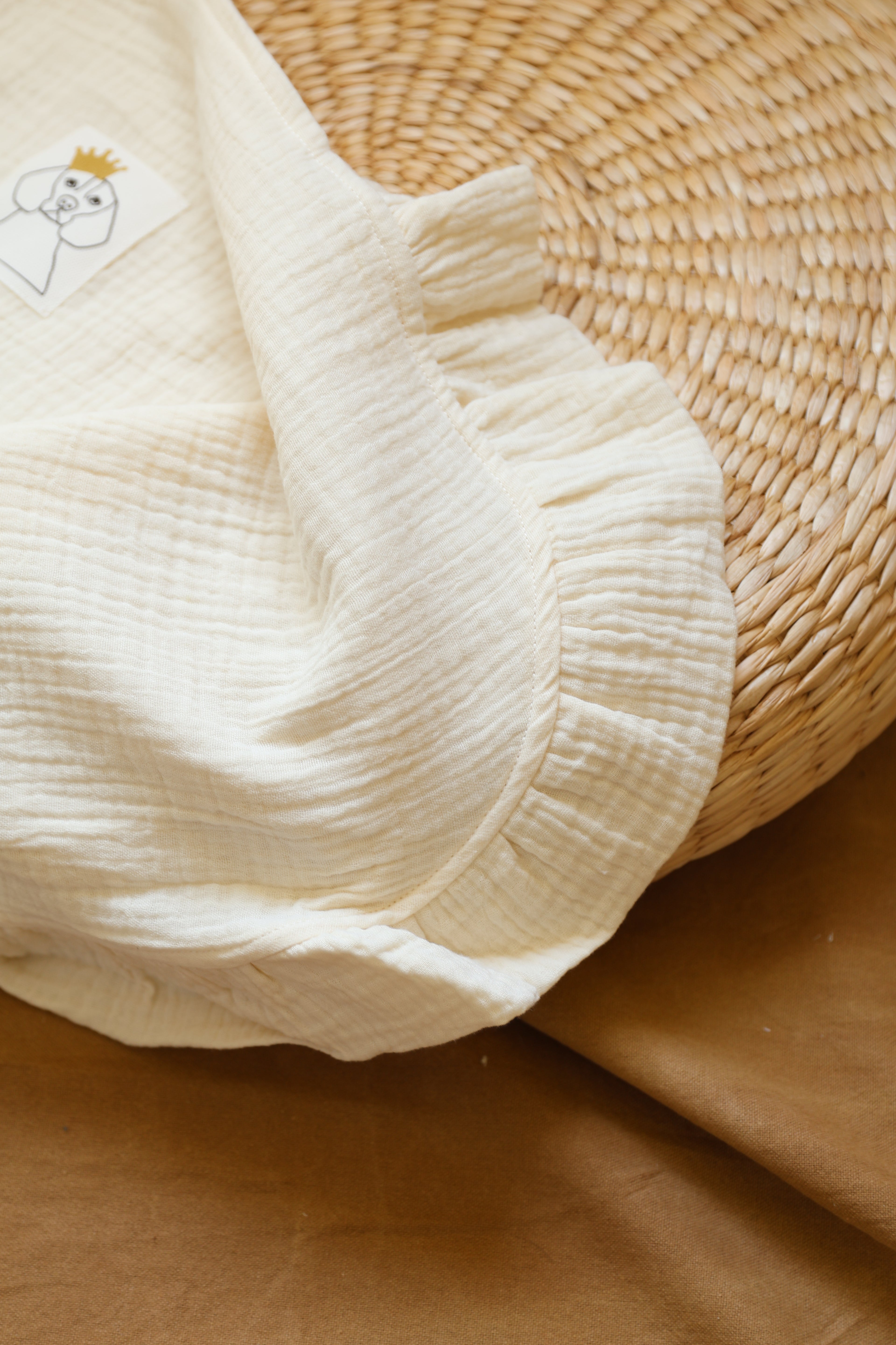 Arrullo Gasa Cruda + Volante Gasa Cruda