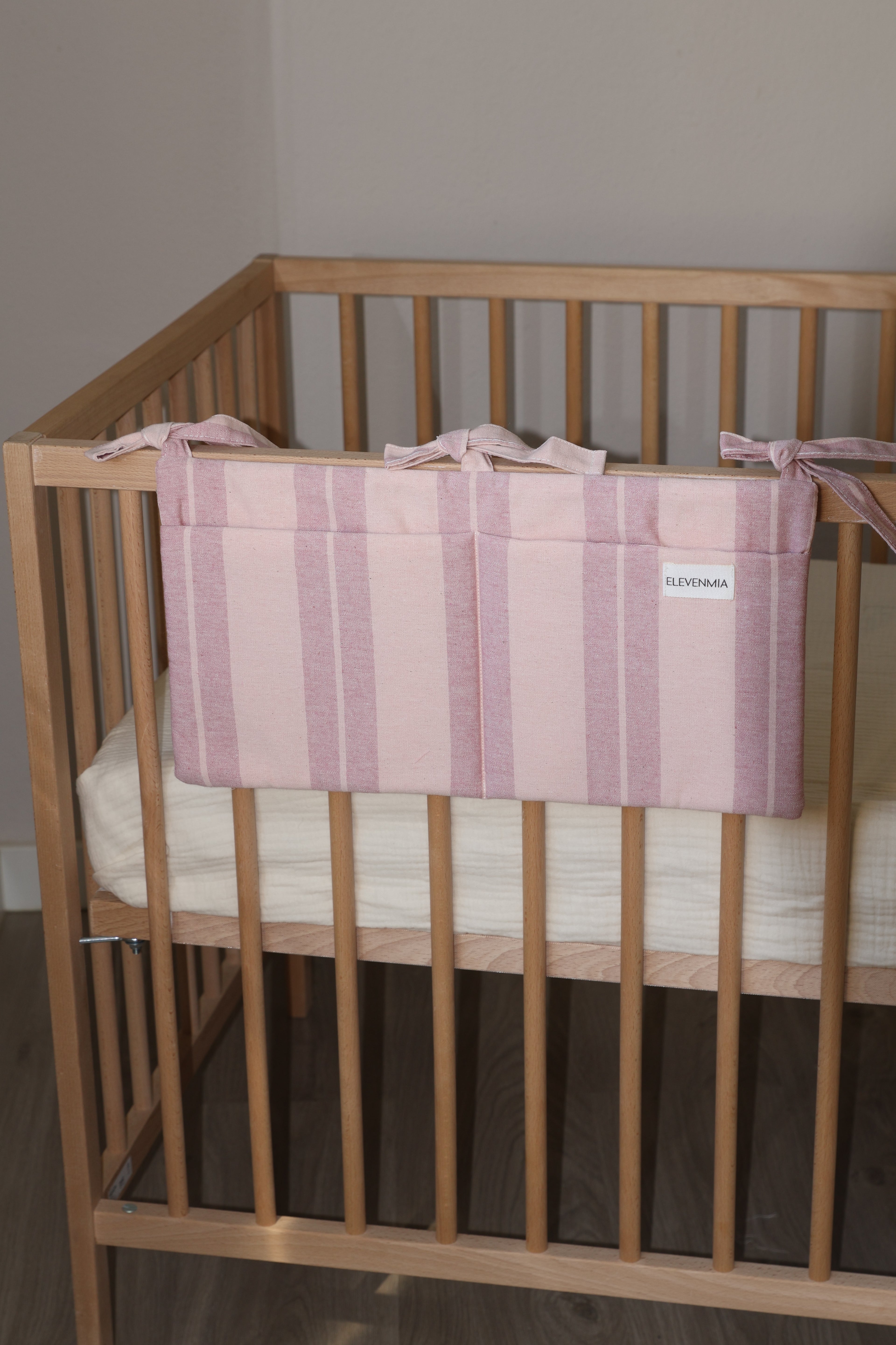 Organizador de cuna Stripe XL Rosa