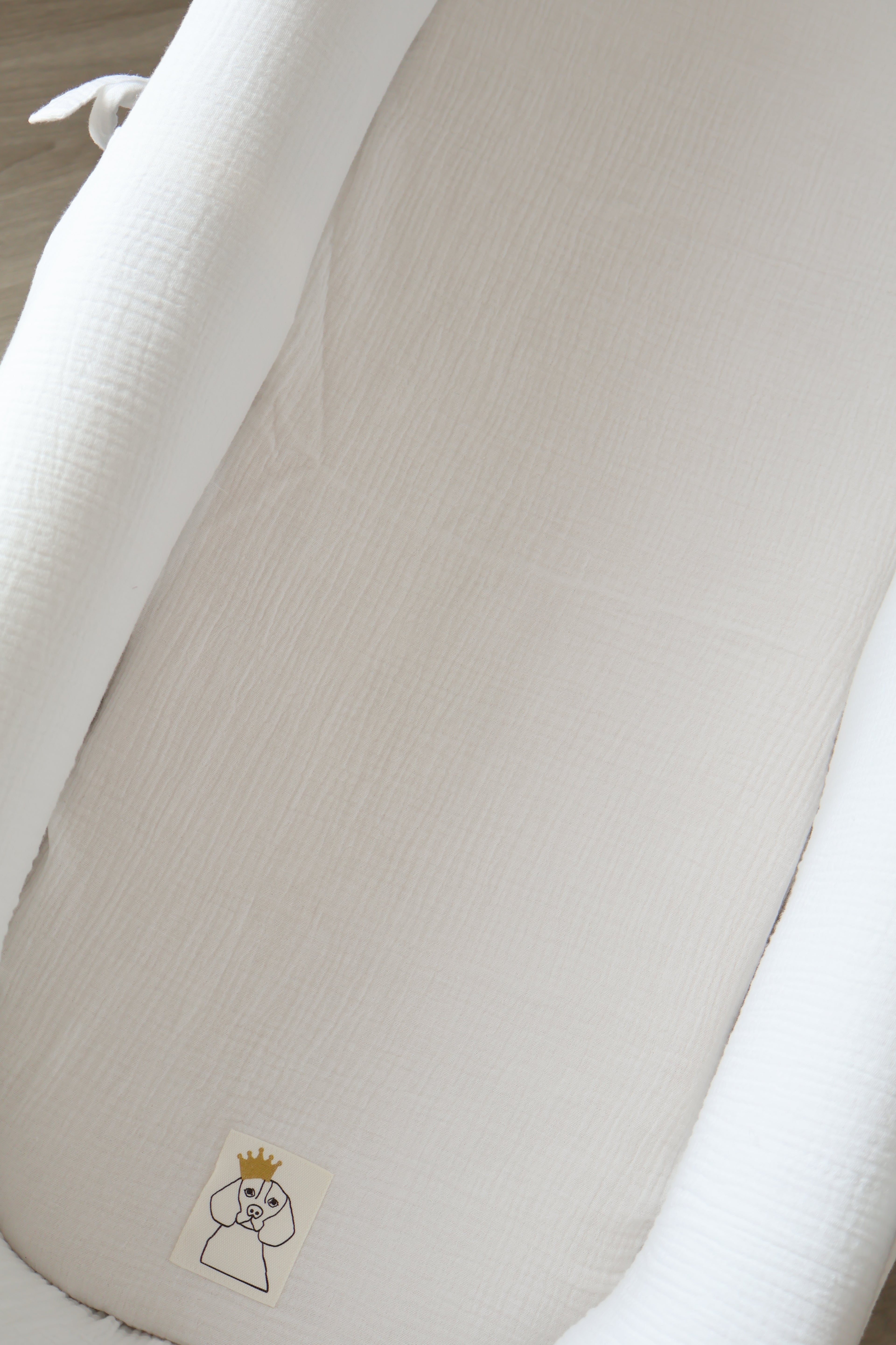 Drap de dessous en gaze blanche