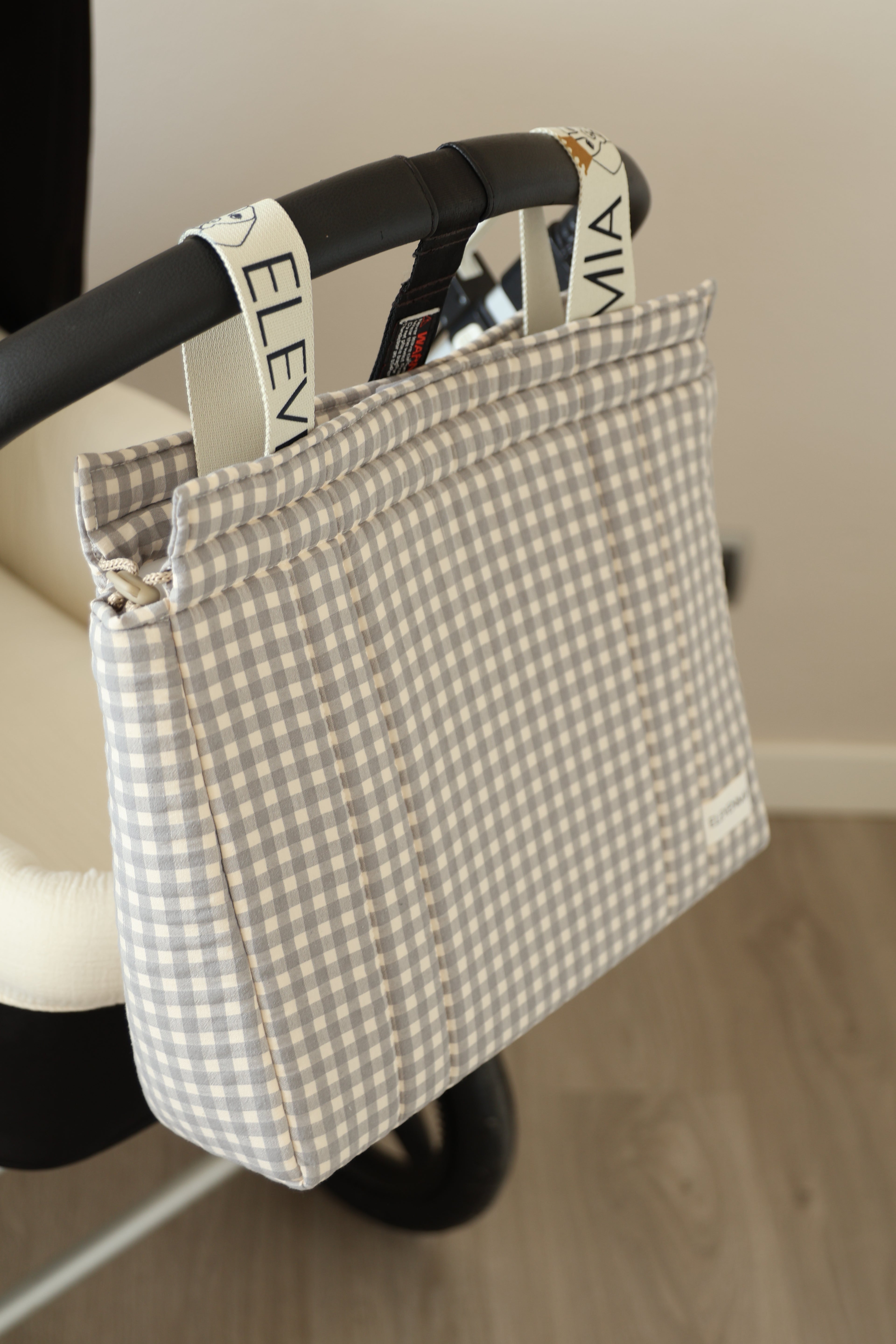 Grand sac bleu marine Vichy