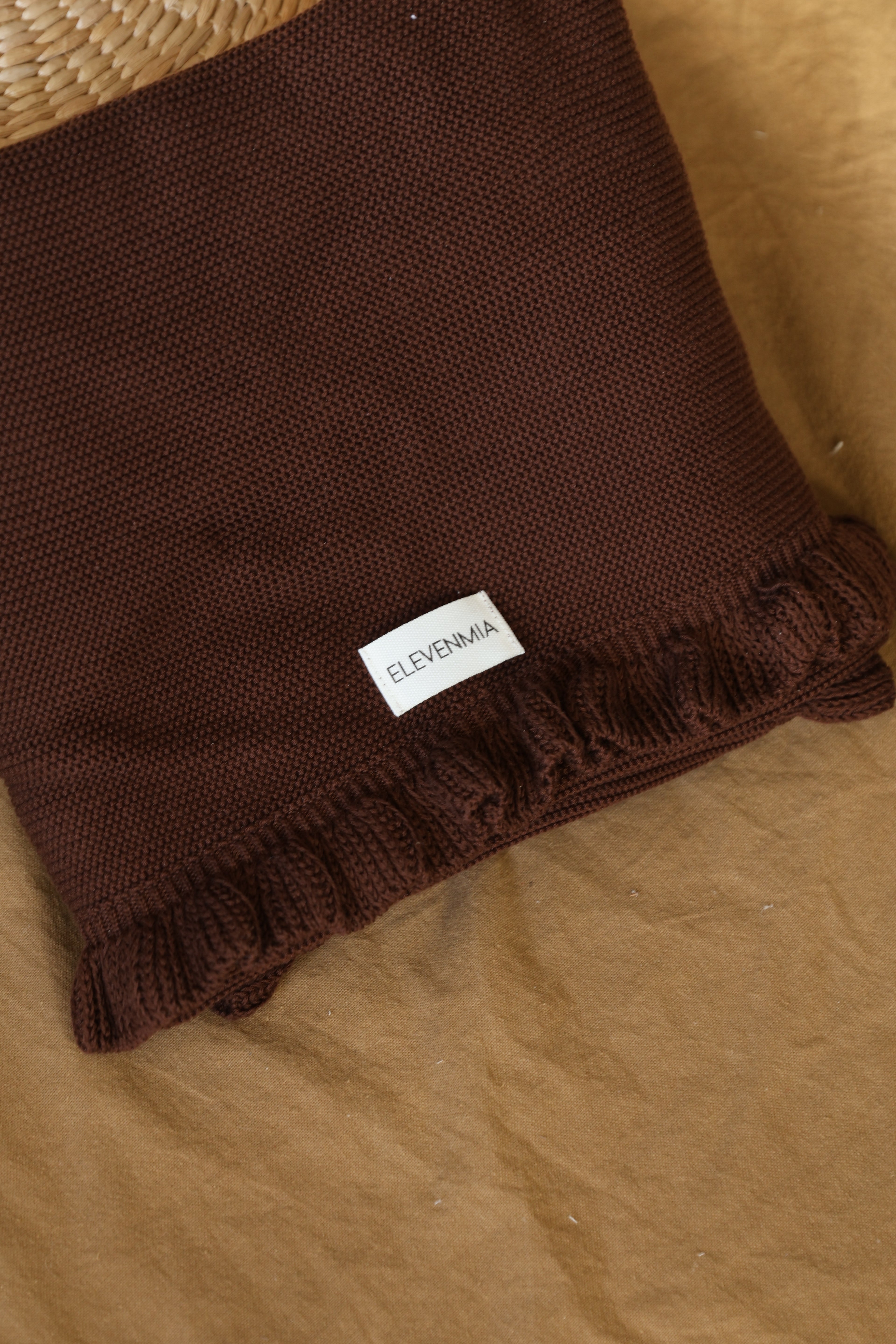 Manta Tricot Marrón Chocolate