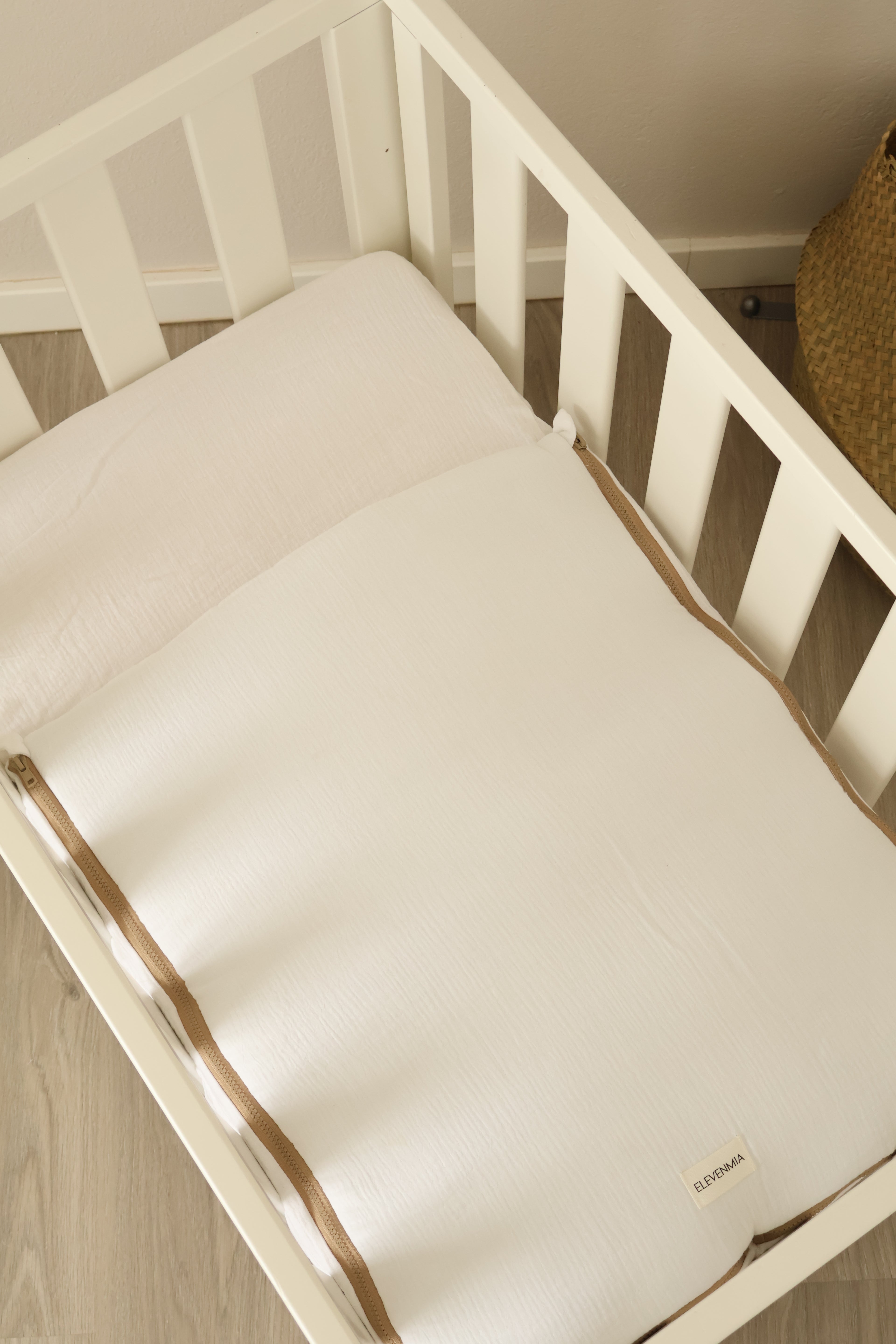 Sac de fond pour mini-berceau 80 x 50 en gaze blanche