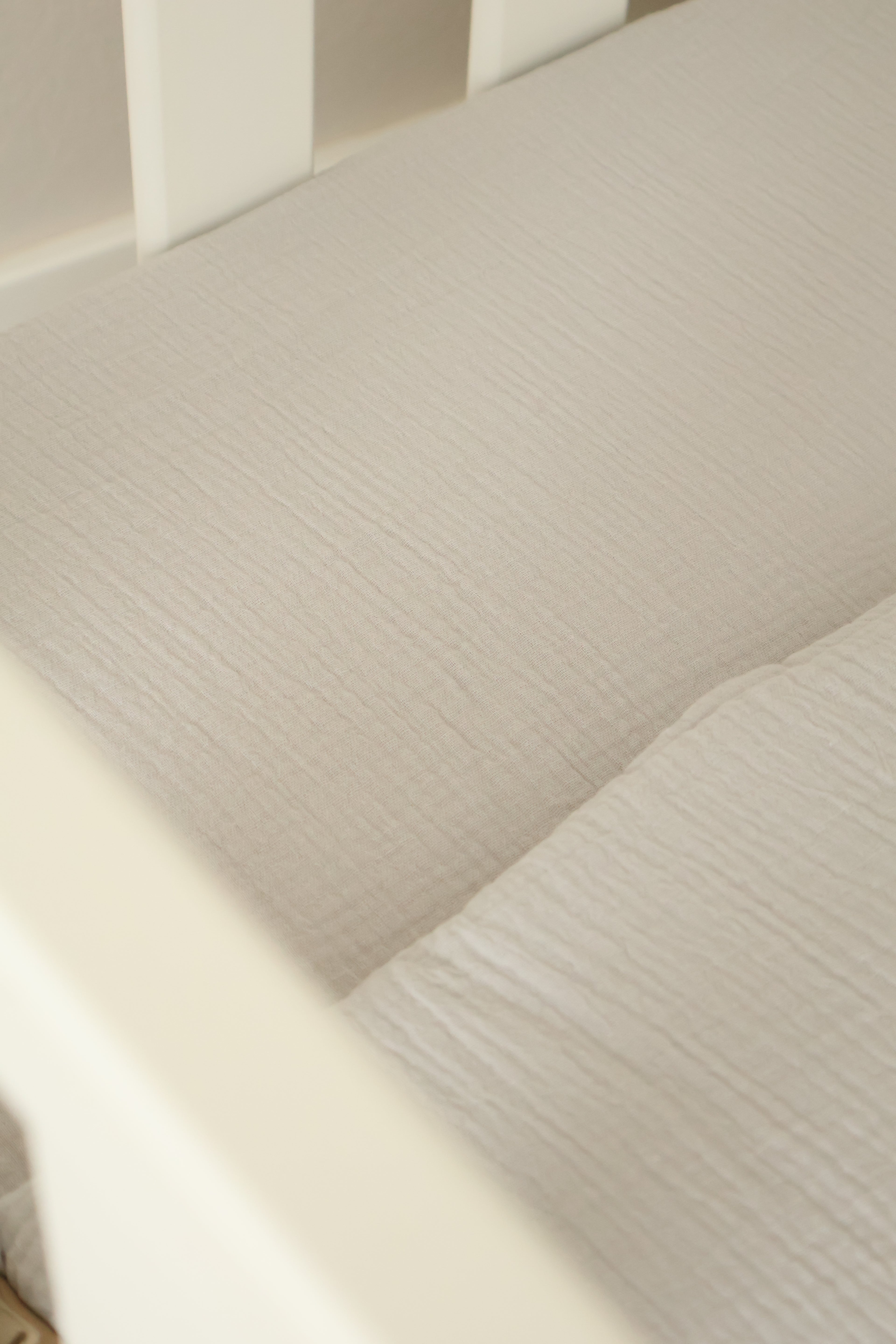 Mini sac de fond de berceau 80x50 en gaze grise