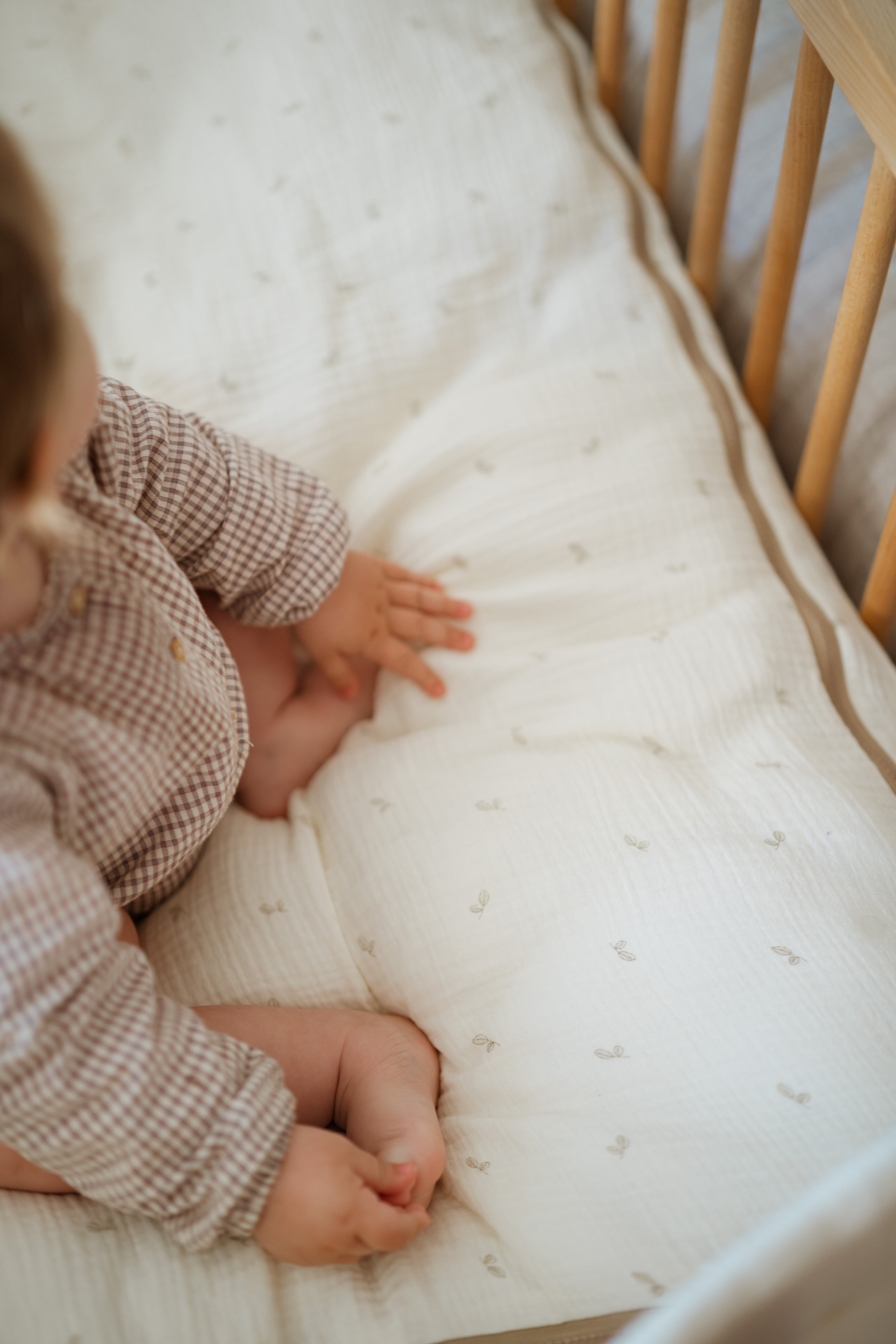 Sac à fond de berceau 70 x 140 en gaze olive