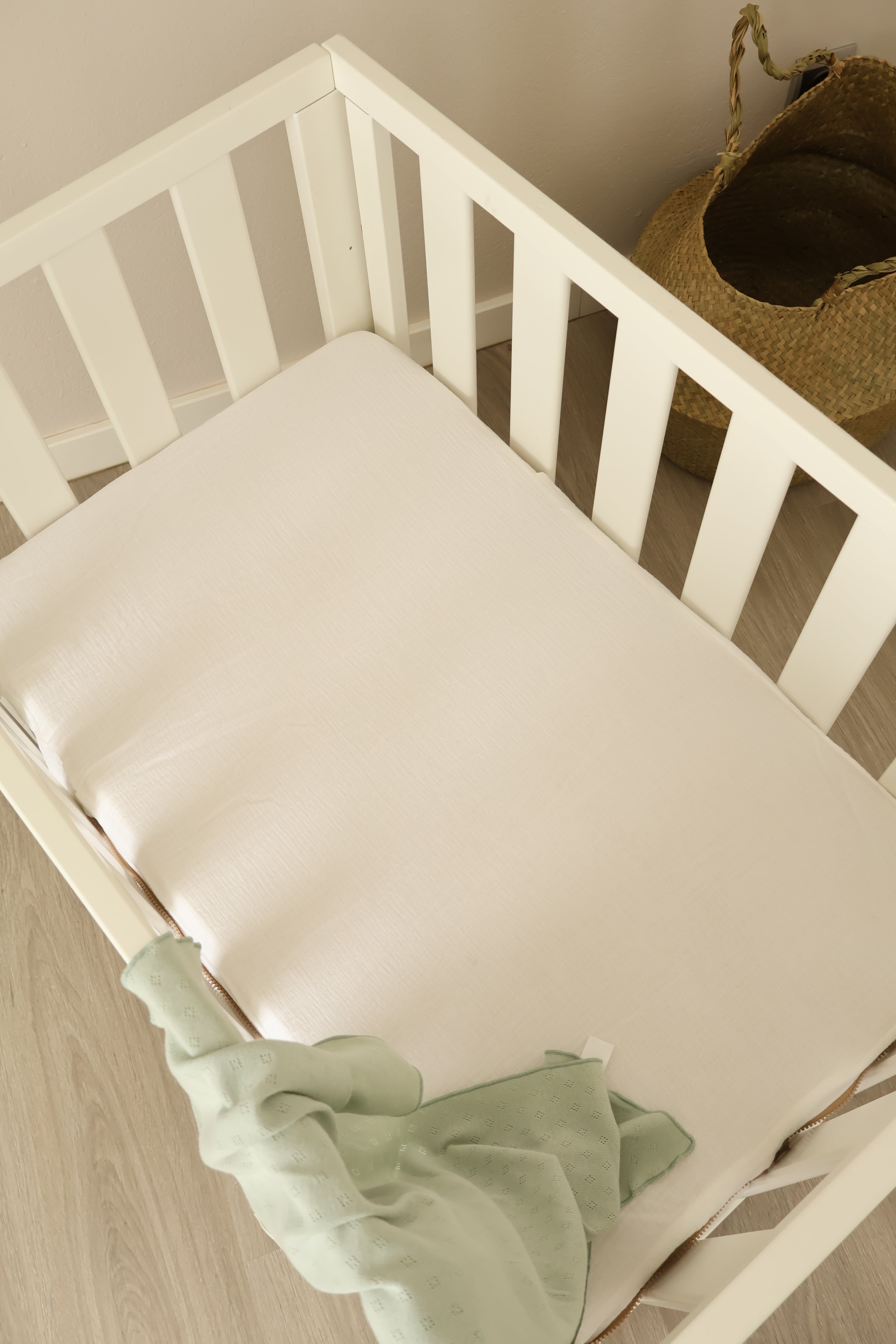 Sac de fond pour mini-berceau 80 x 50 en gaze blanche