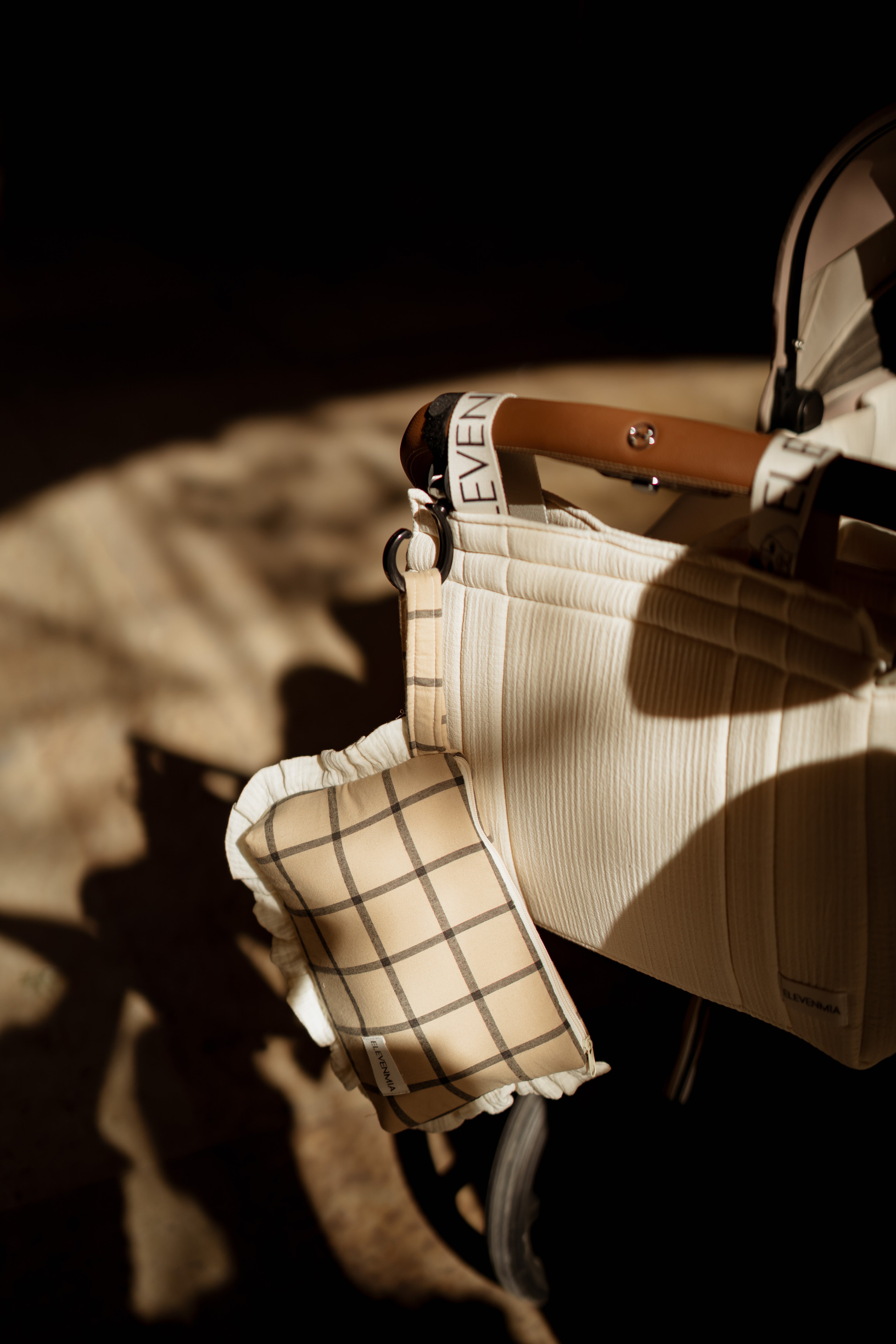 Neceser Volante Cuadro Ocre + Gasa Cruda