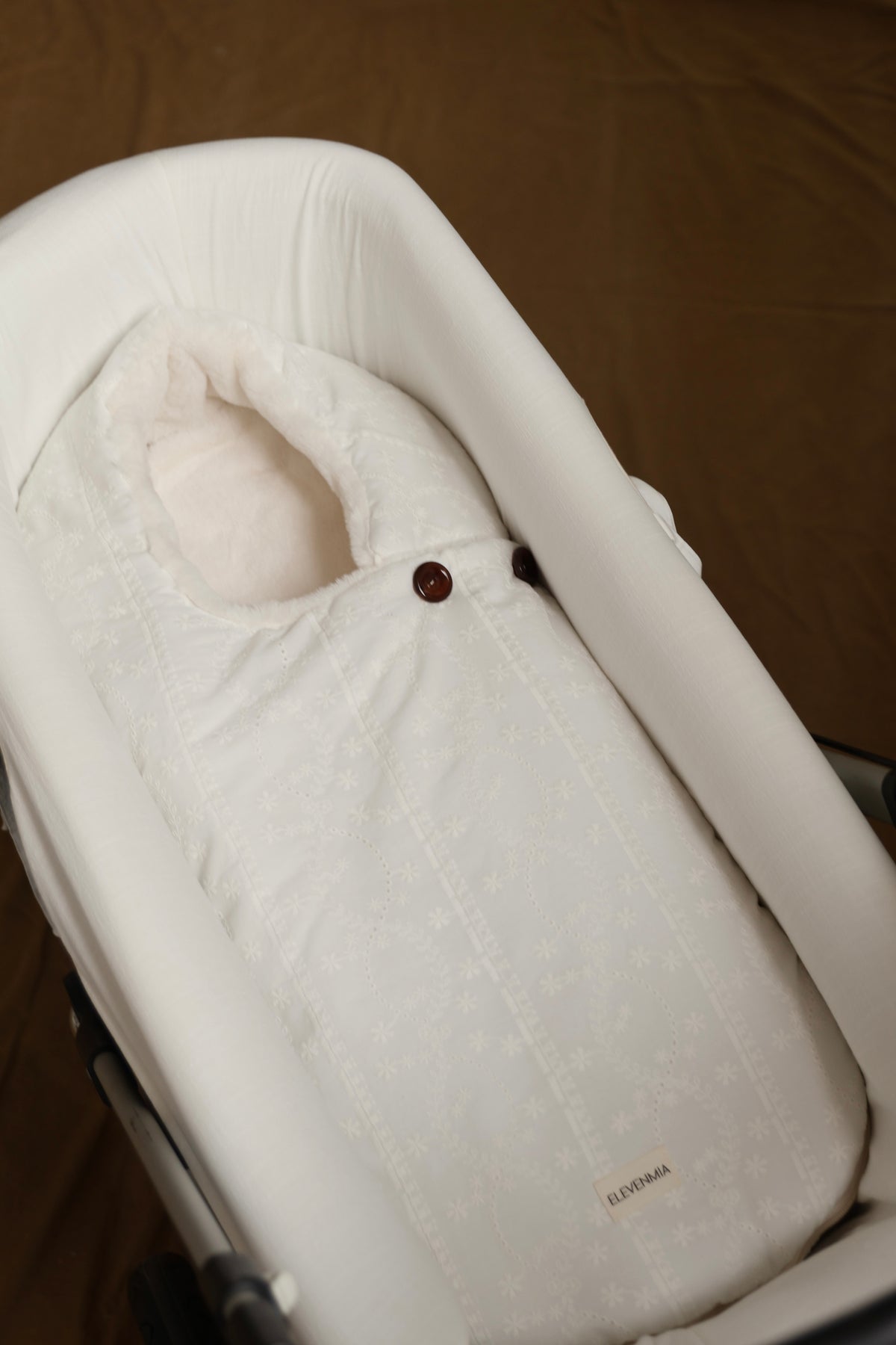 Vestidura Cochecito Franky Blanco + Gasa Cruda Reversible