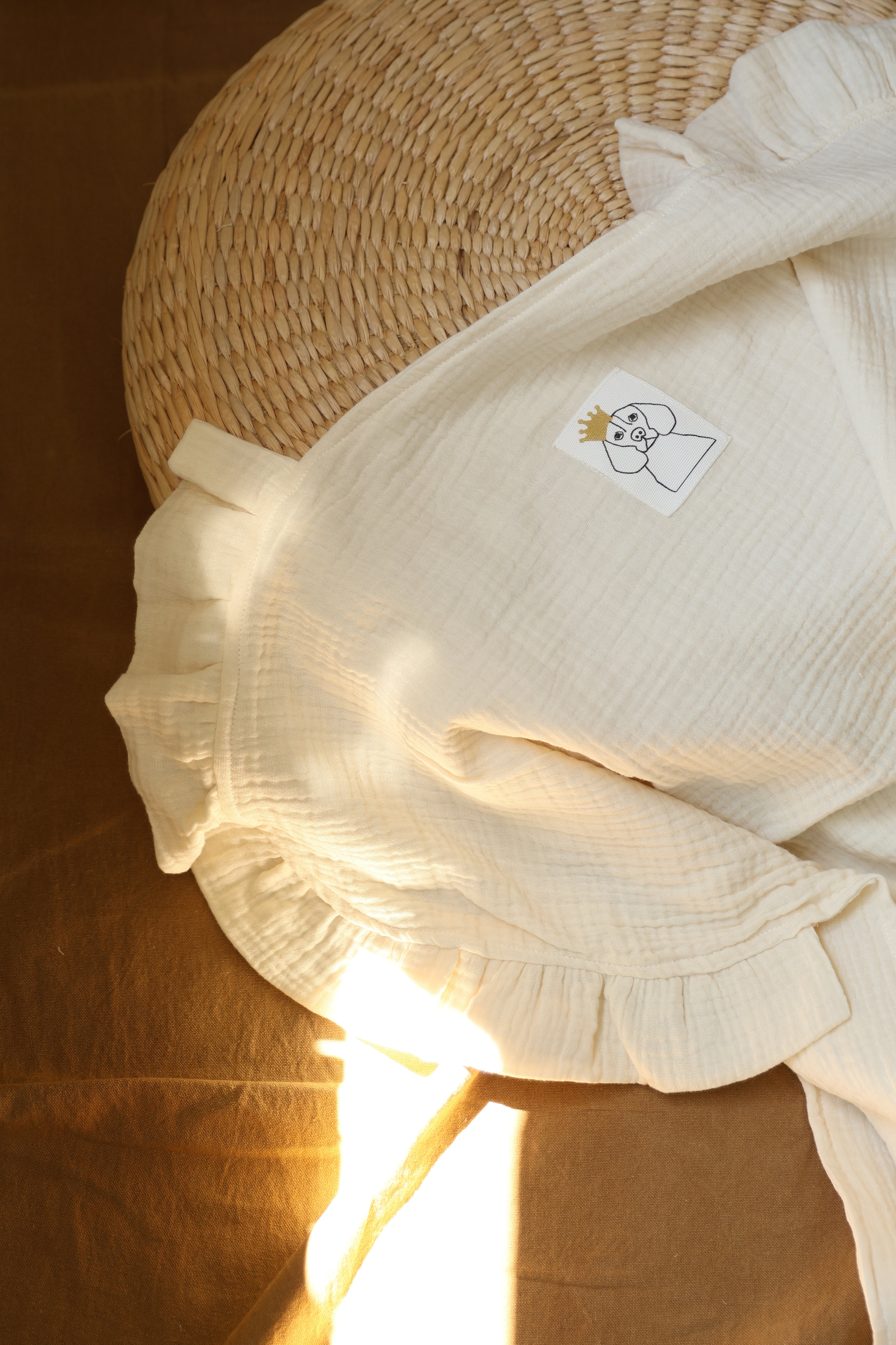 Arrullo Gasa Cruda + Volante Gasa Cruda