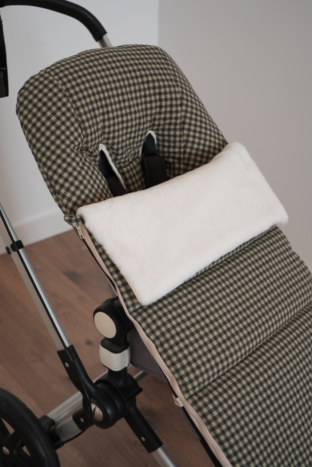 Sac de poussette Vichy vert militaire