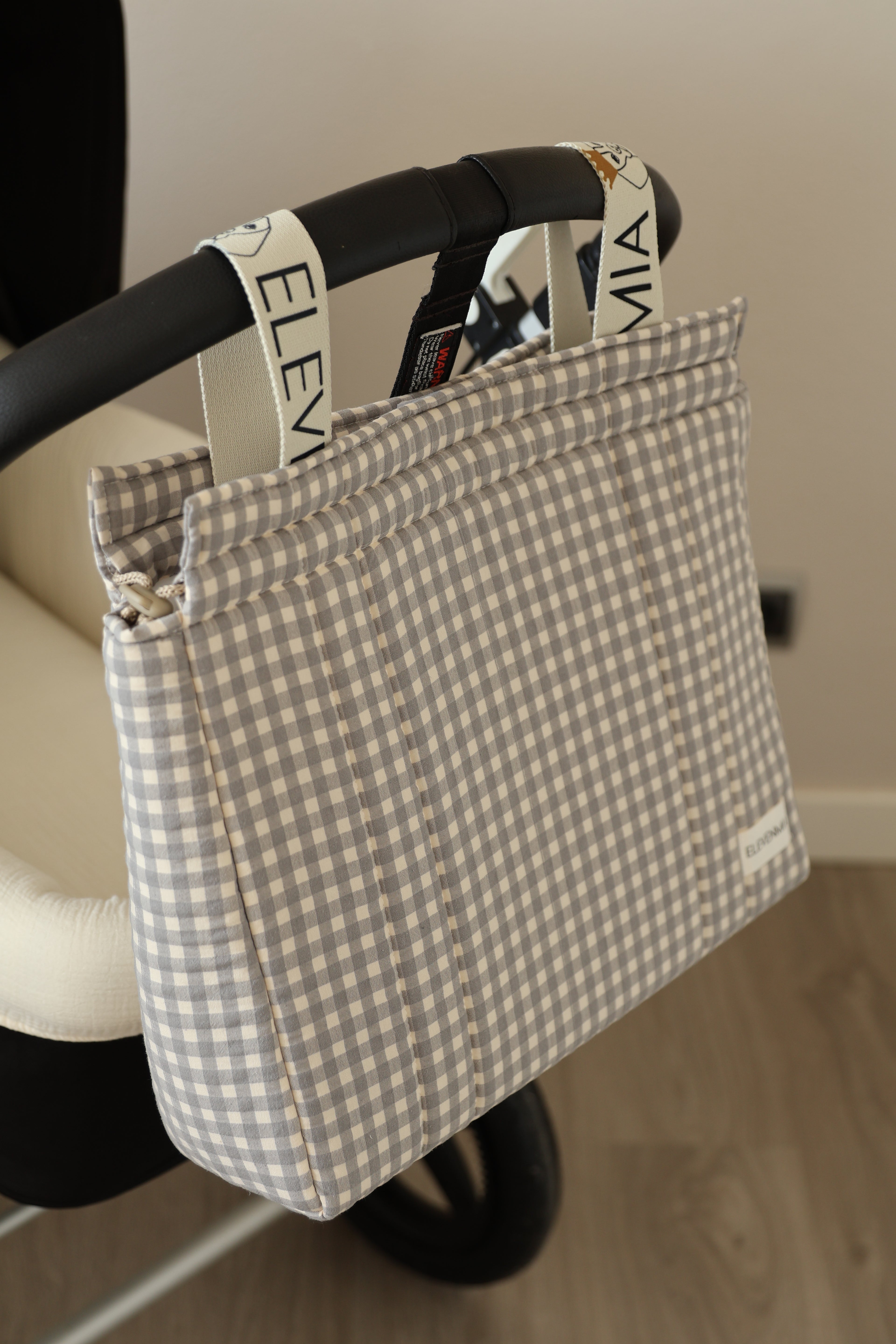 Grand sac bleu marine Vichy