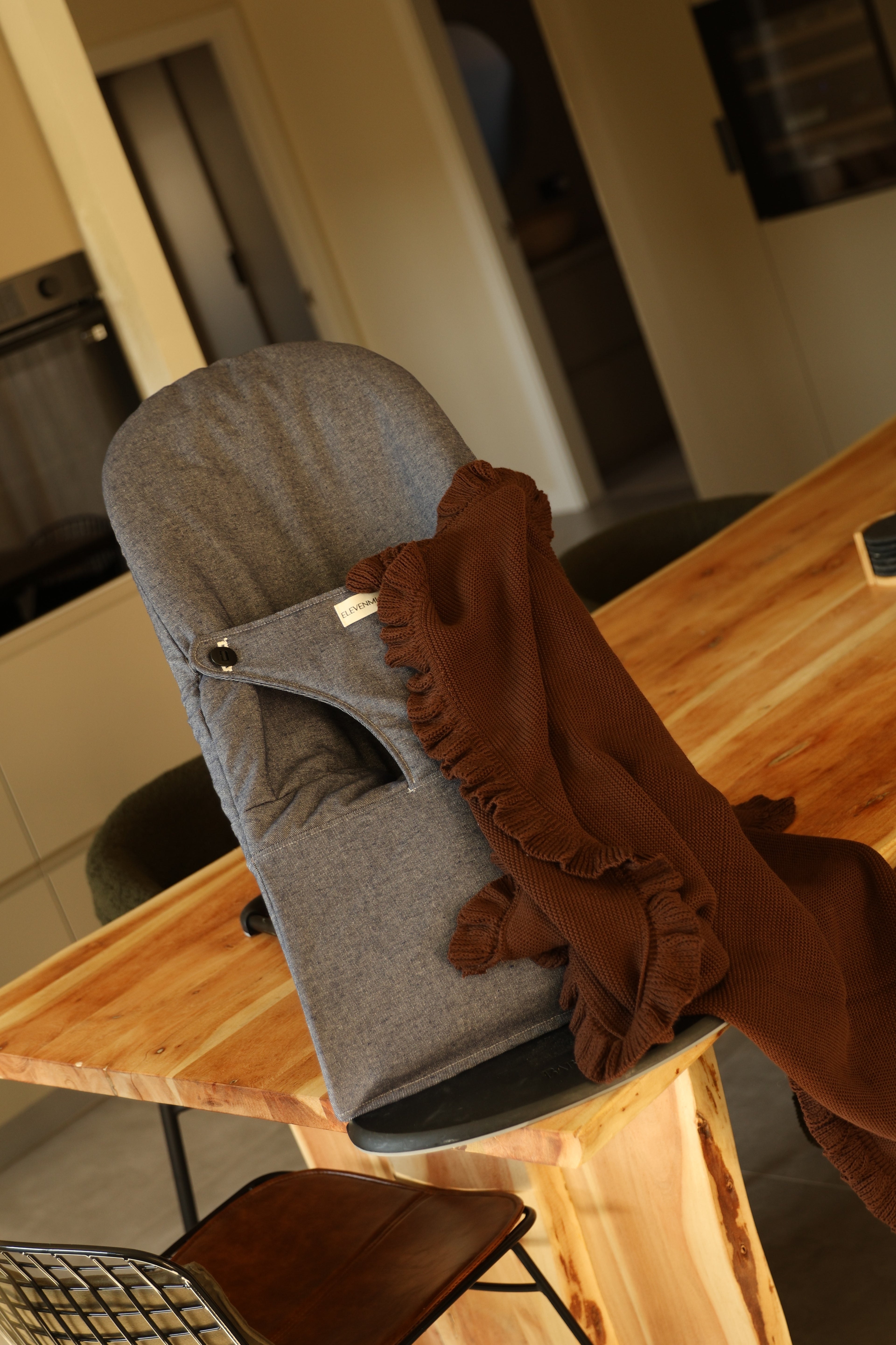 Manta Tricot Marrón Chocolate