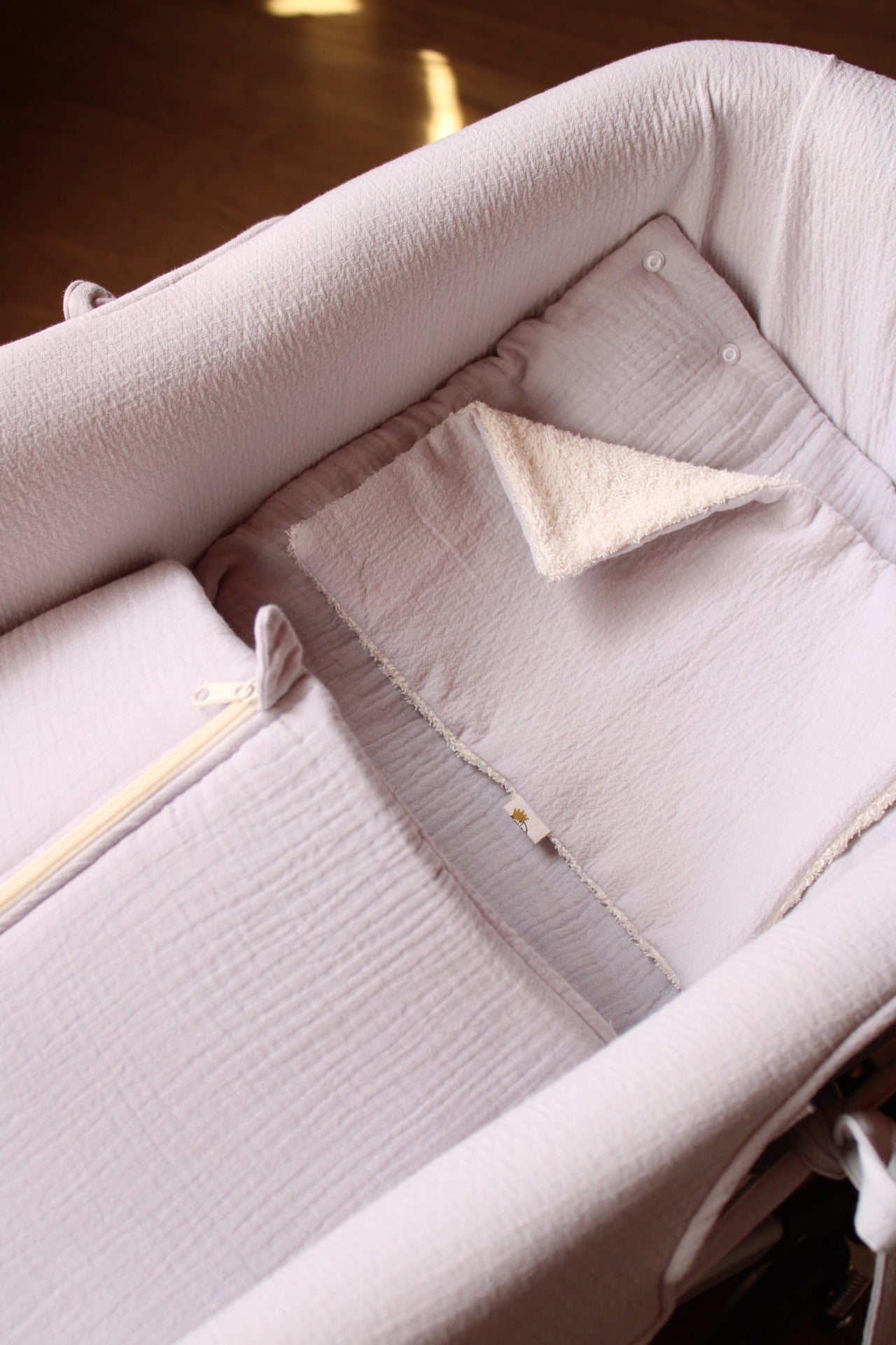 Carrycot Bag Grey Muslin