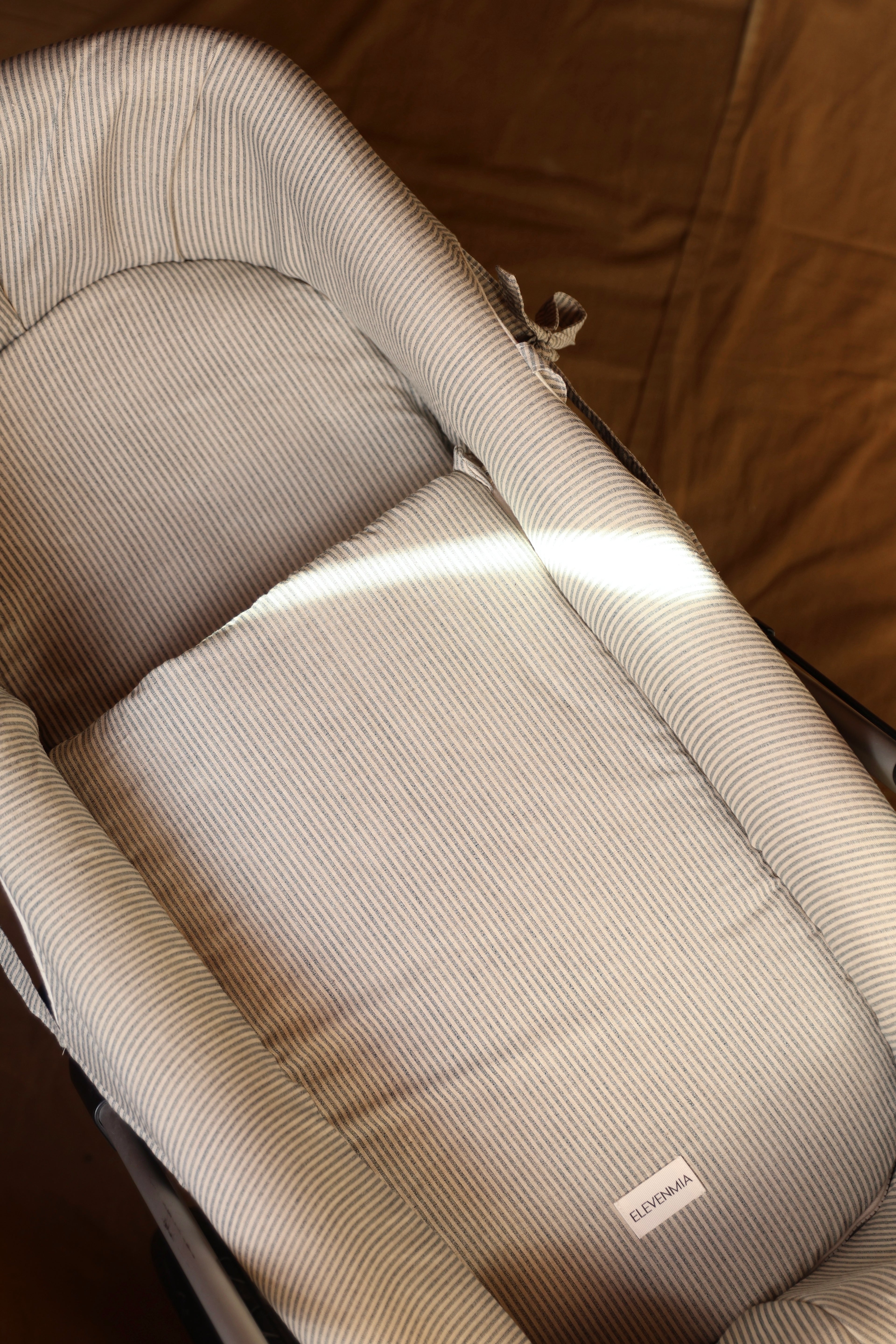 Vestidura Cochecito Cotolino Azul + Gasa Cruda Reversible