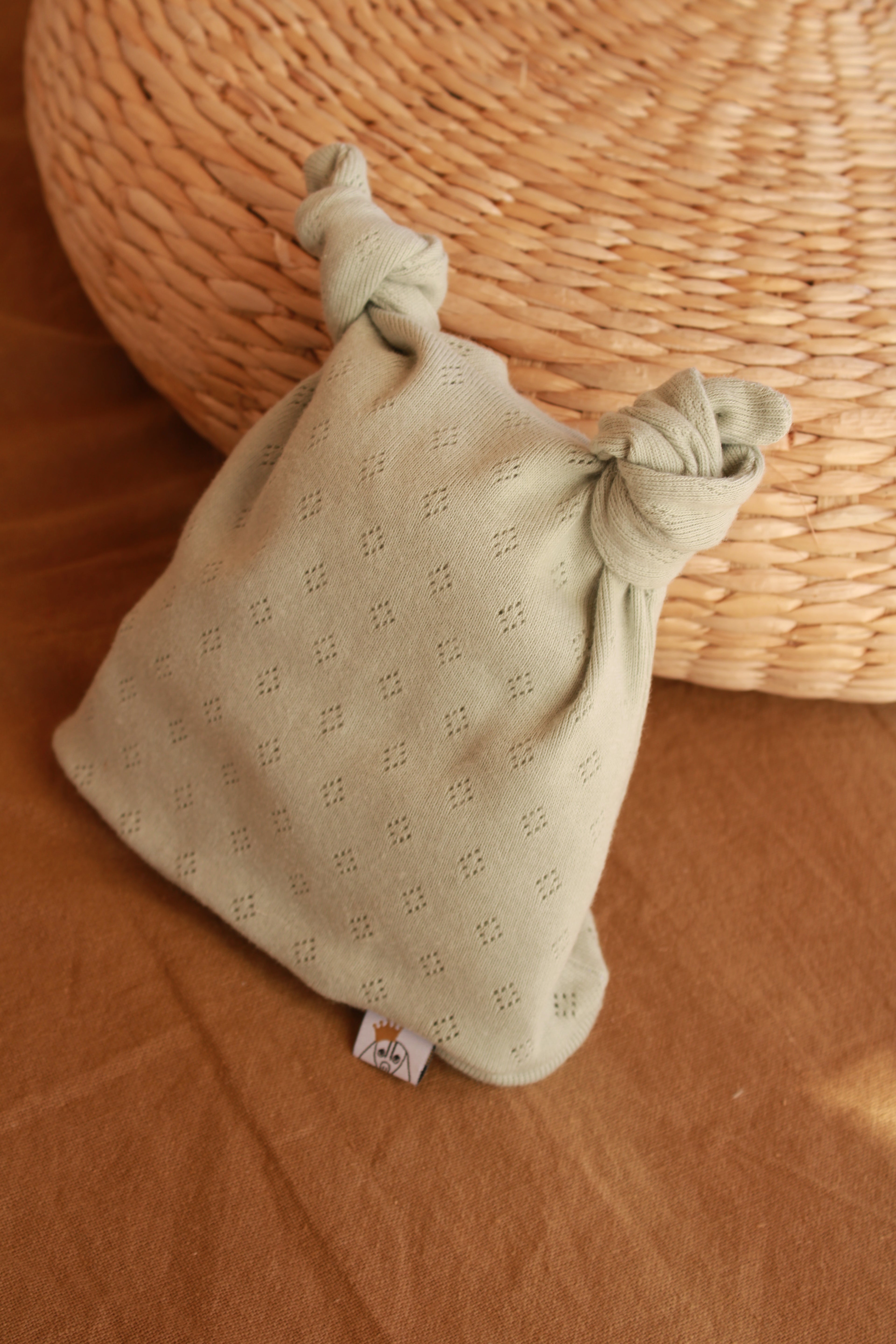 Ensemble tricot ajouré vert aqua Body + Leggings + Bonnet à nœud