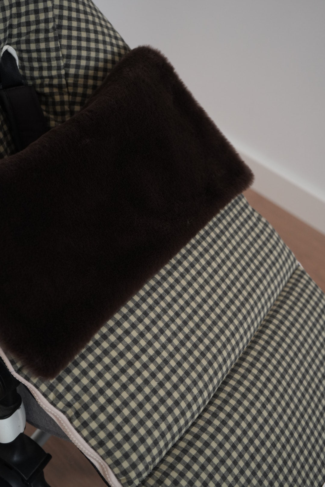 Sac de poussette Vichy vert militaire