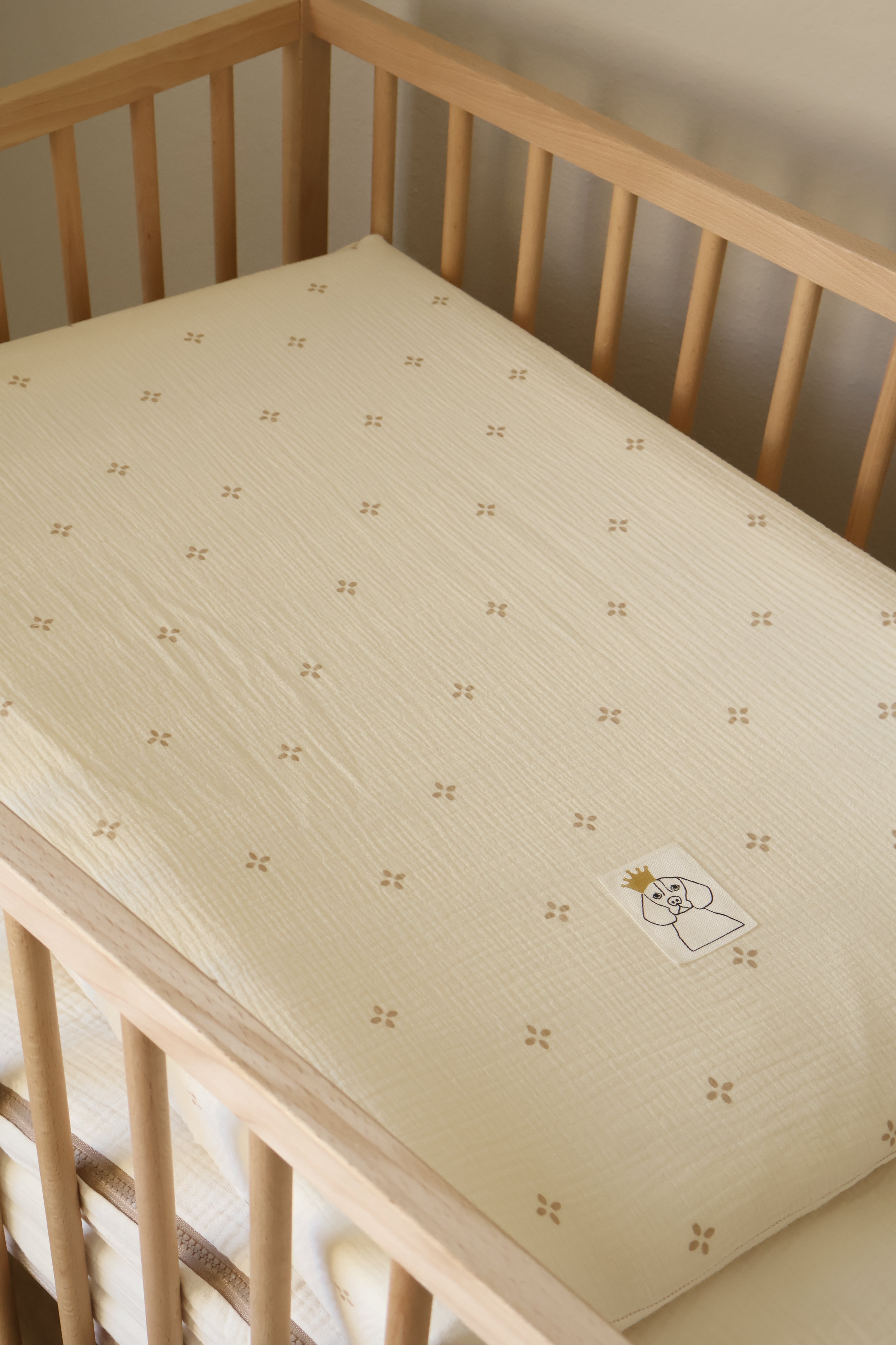 Housse de matelas à langer rectangulaire en gaze Dahlia